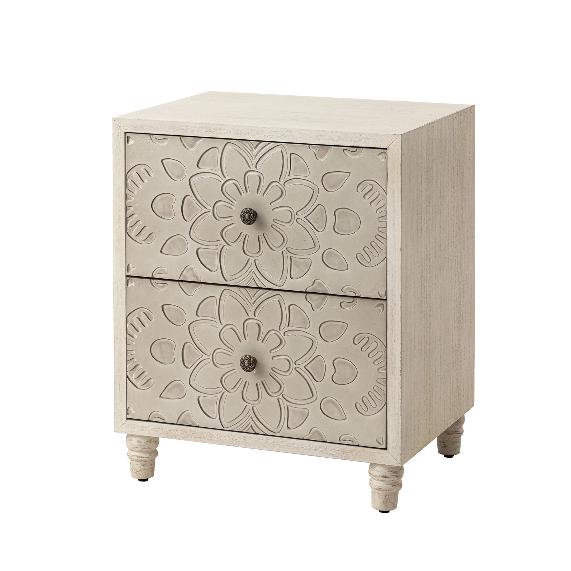 FOROUTIA Wooden Nightstand with 2 Drawers,Vintage MDF Bedside Tables with Storage - Image 15