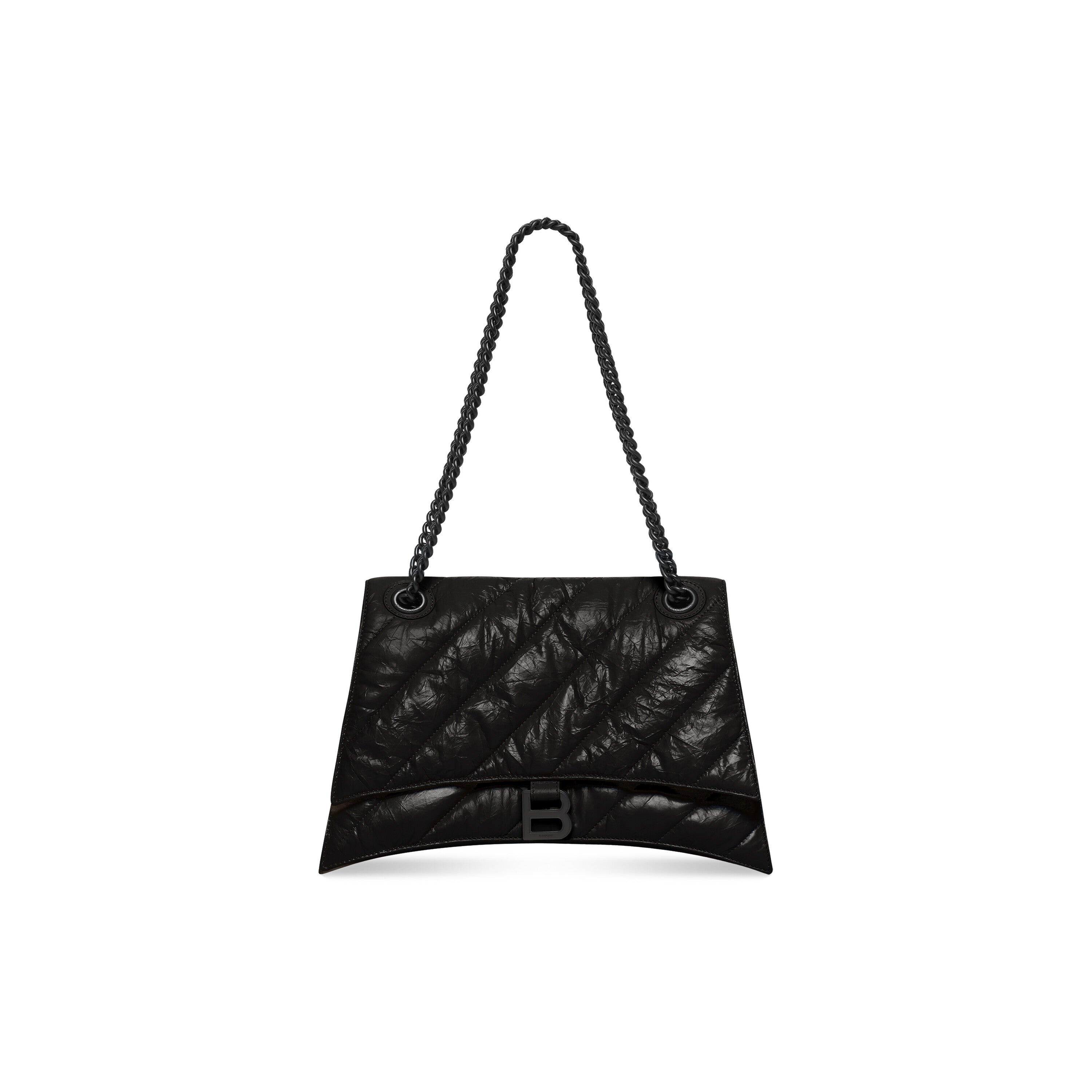 WOMEN'S CRUSH MEDIUM CHAIN BAG QUILTED IN BLACK - Replicaclubs
