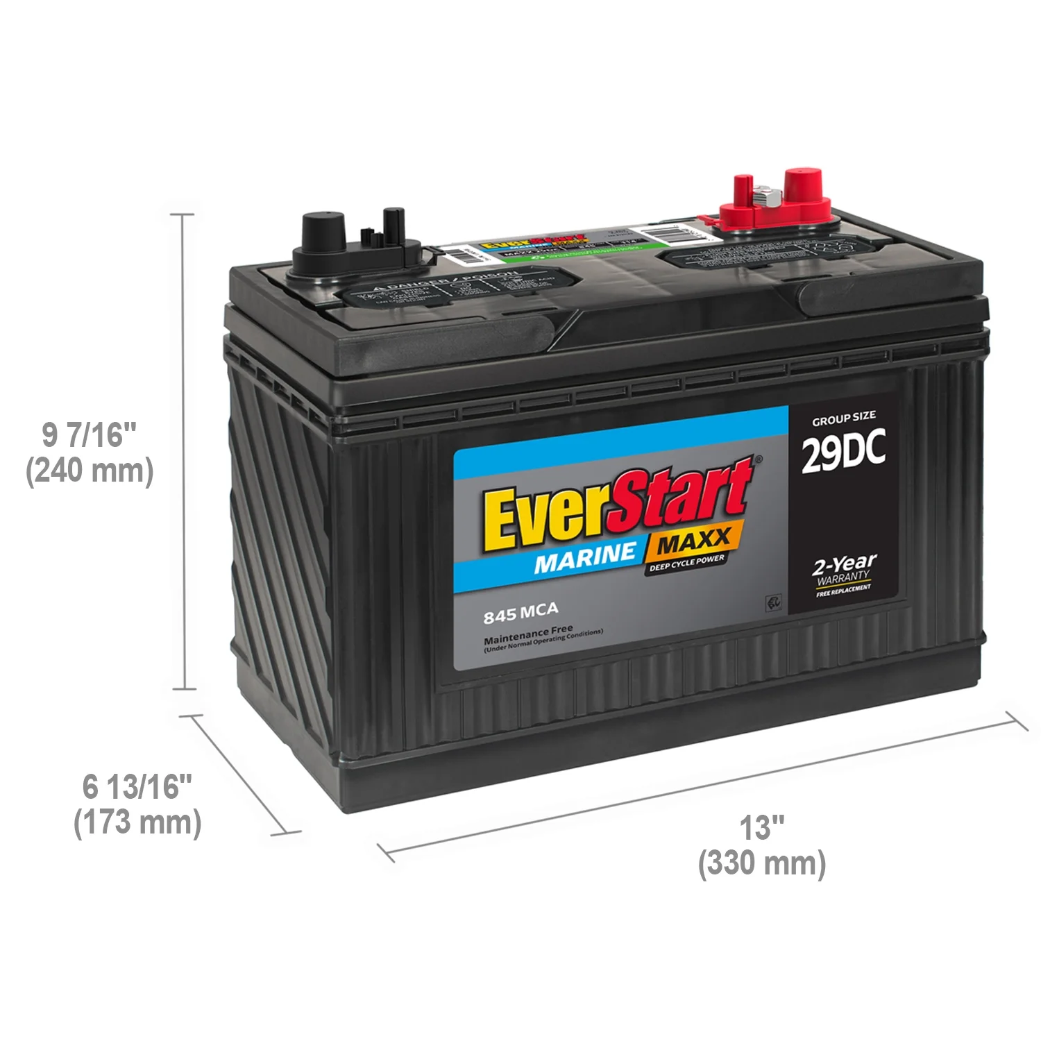 EverStart Maxx Marine Battery, Group Size 29DC 12 Volt, 845 CCA* - Image 3