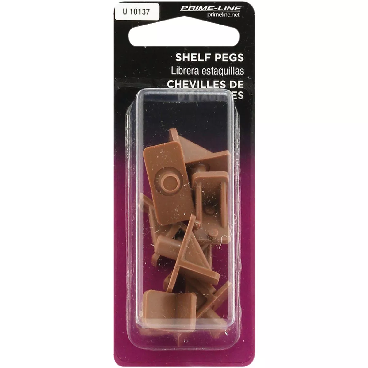 Prime-Line 1/4 In. Brown Plastic Shelf Support (8-Count)