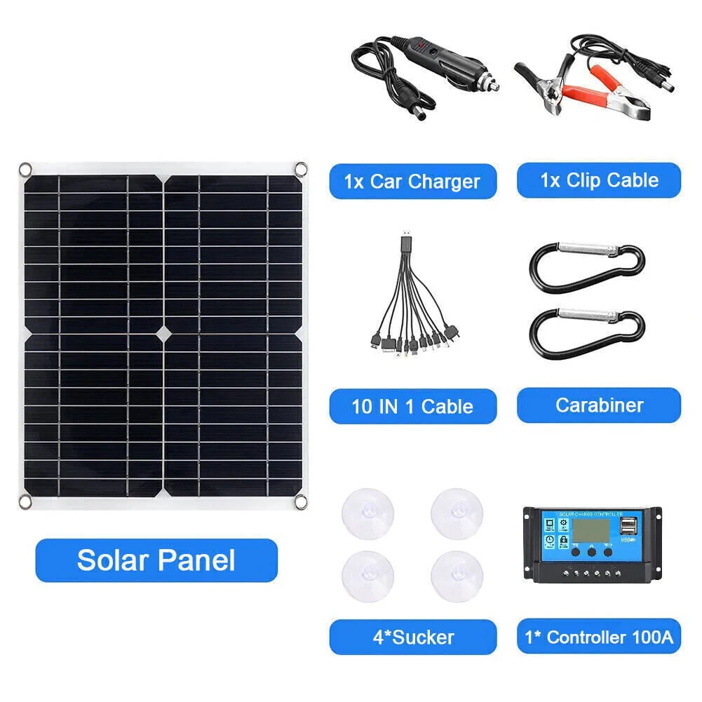 6000W Complete Solar Panel Kit Solar Power Generator 100A Home 110V Grid System - Image 4