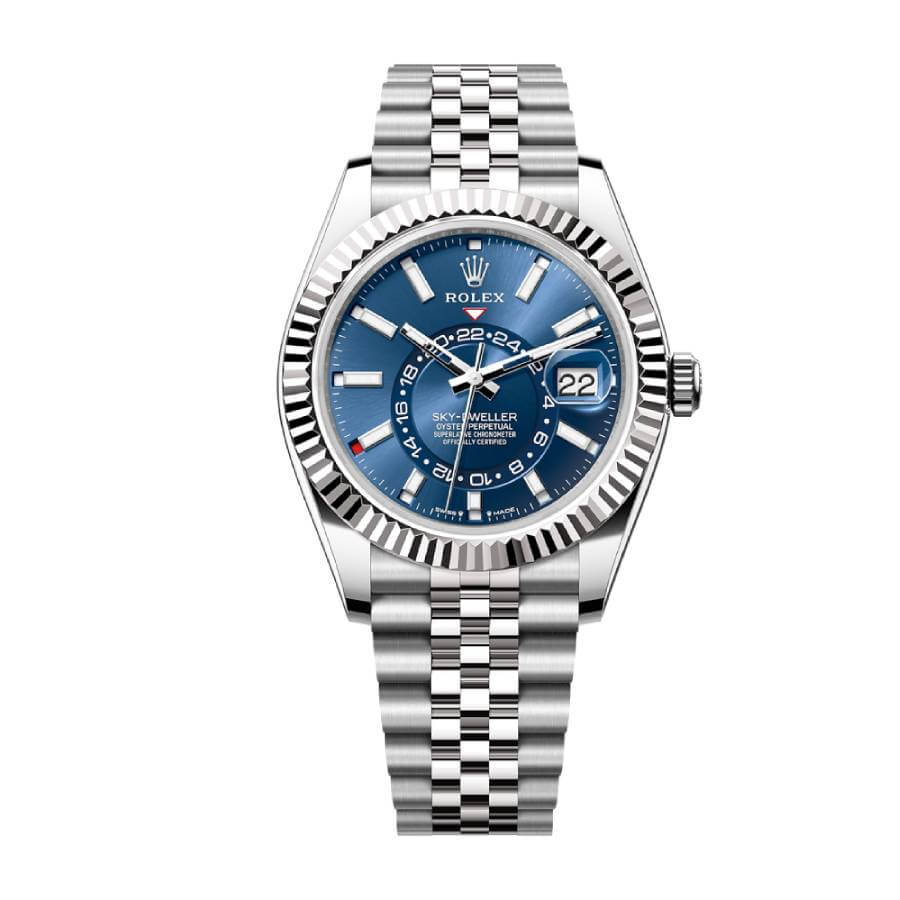 Rolex Sky-Dweller Blue Dial Stainless Steel 336934 Jubilee Replica - Elite Watch Atelier