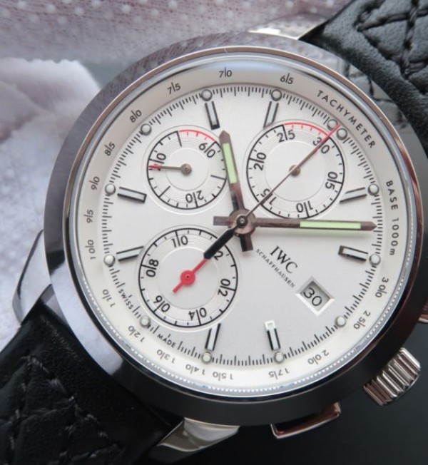 Replica IWC Ingenieur Chrono IW380701 White Dial Leather Strap - Elite Watch Atelier