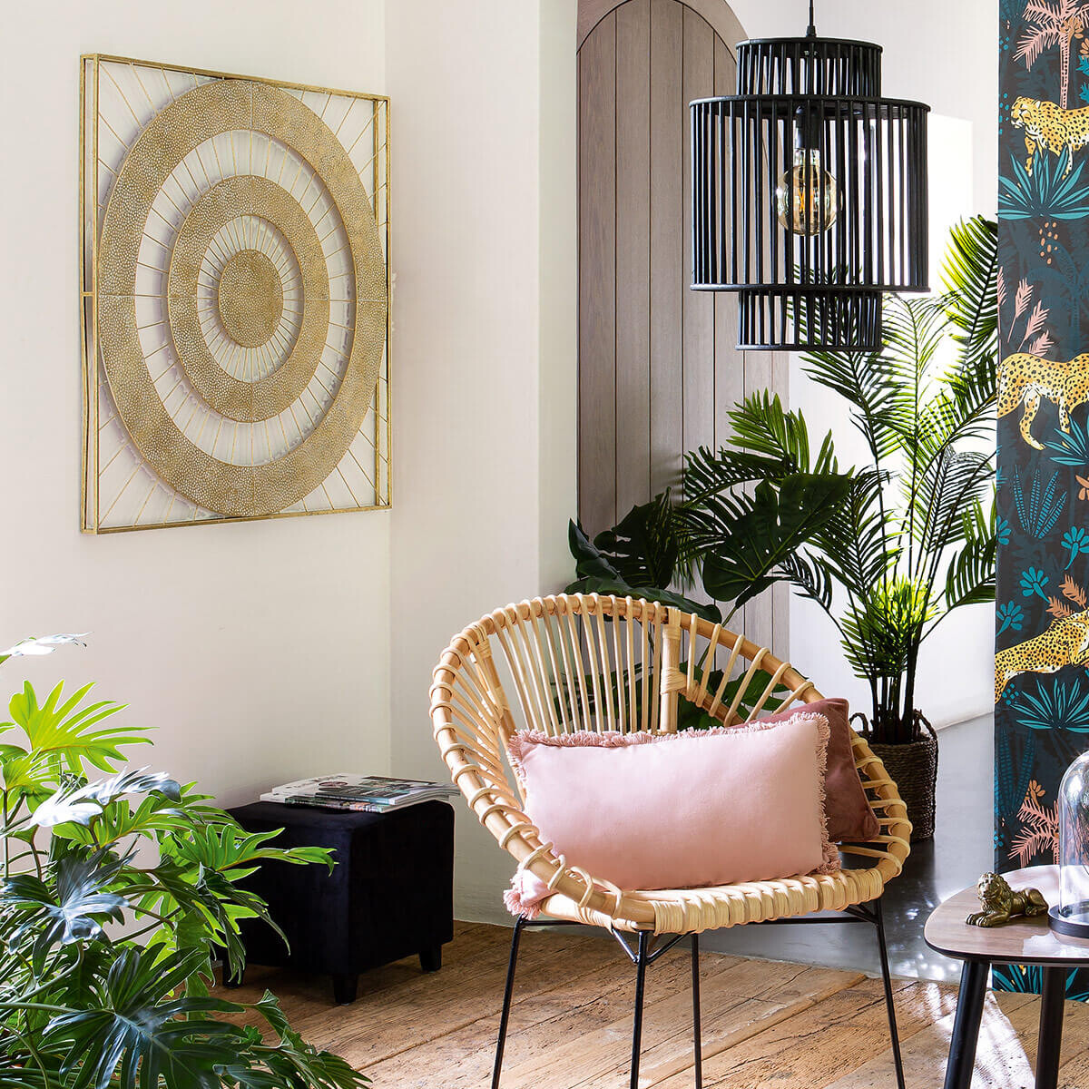 Wall decoration"Louise" Gilt metal, 90x90 cm