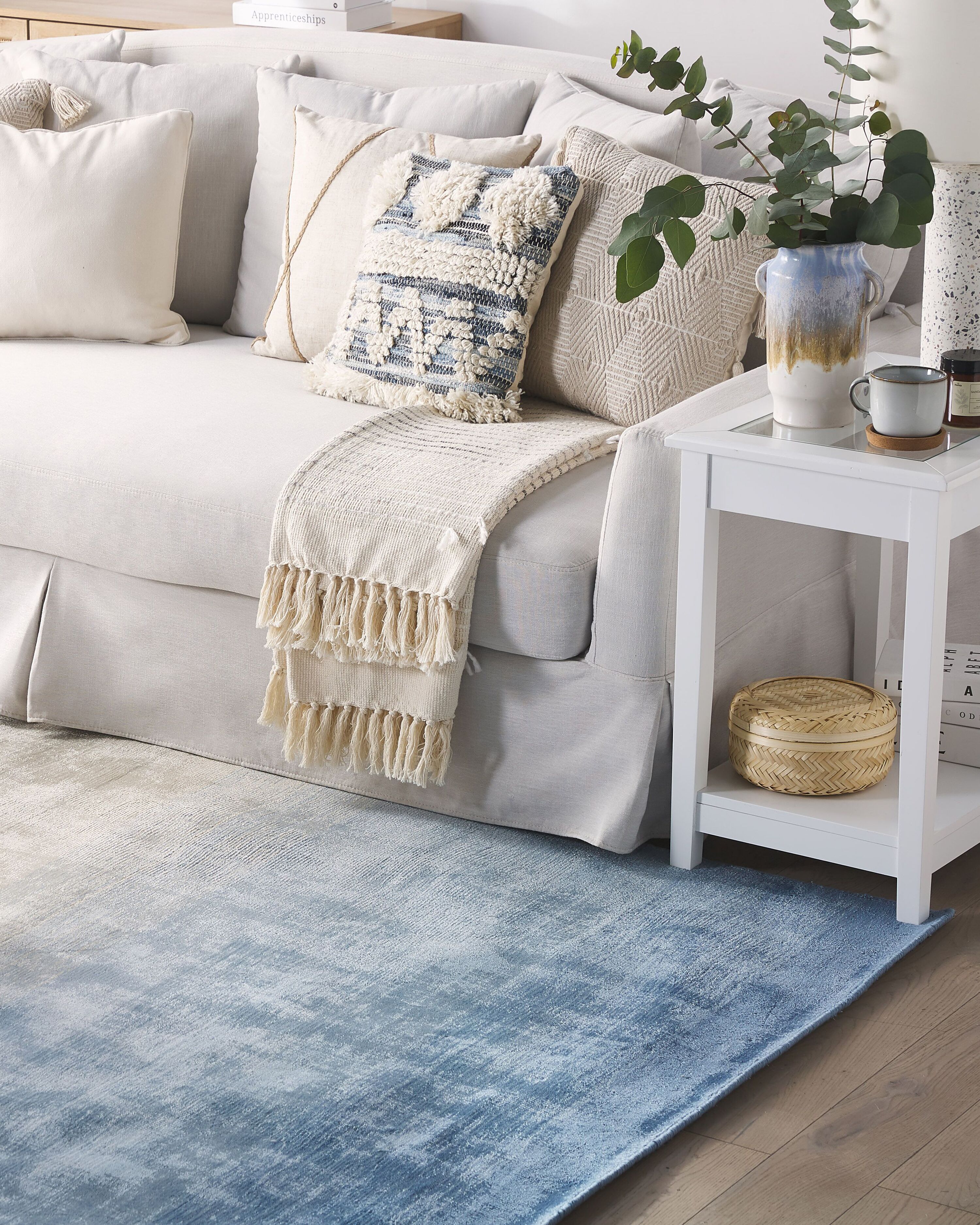 Rug ERCIS Blue 140 x 200 cm Viscose