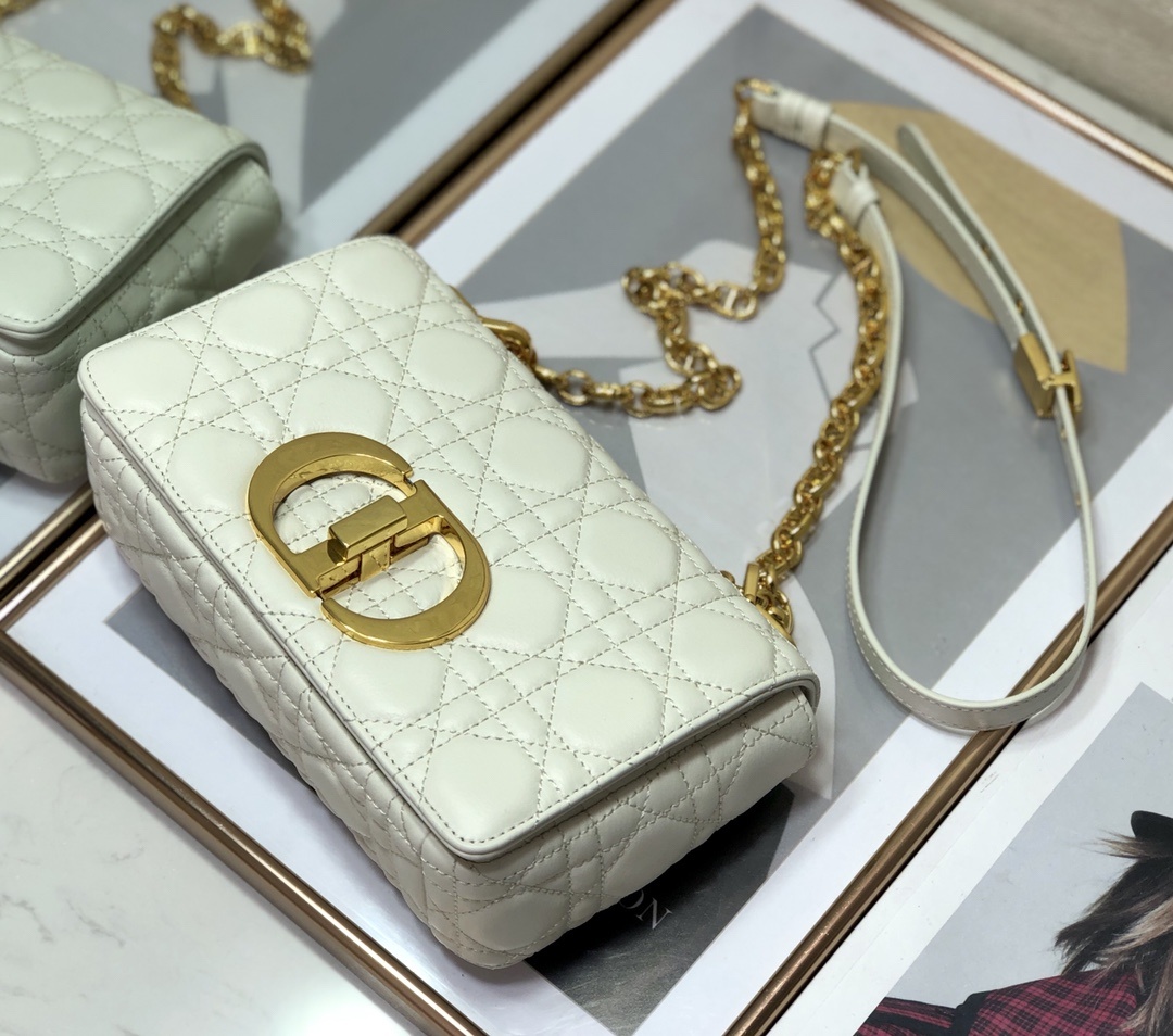Christian Dior Small Dior Caro Bag, White, For Women Women’s Handbags, Shoulder Bags, Crossbody Bags, 20cm CD M9241UWHC_M35U1:1High-quality replica
