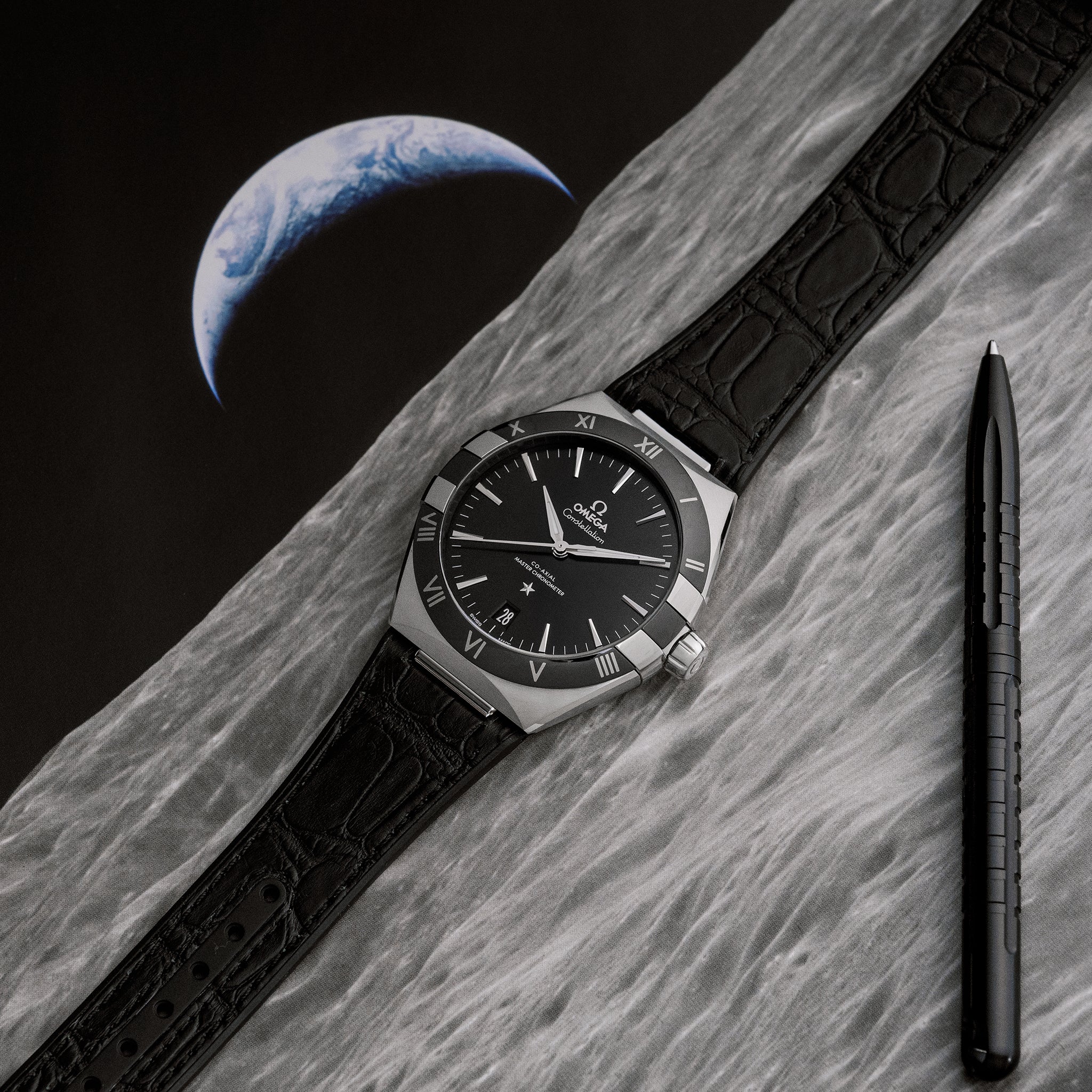 Constellation Co-Axial Master Chronometer 41mm Black Dial On Leather Strap(1:1 replica) - Elite Watch Atelier