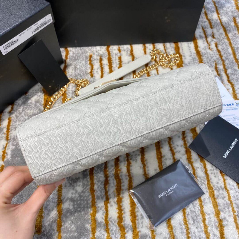 Replica Saint Laurent Grain Leather Envelope Medium Bag 487206 White1:1High-quality replica