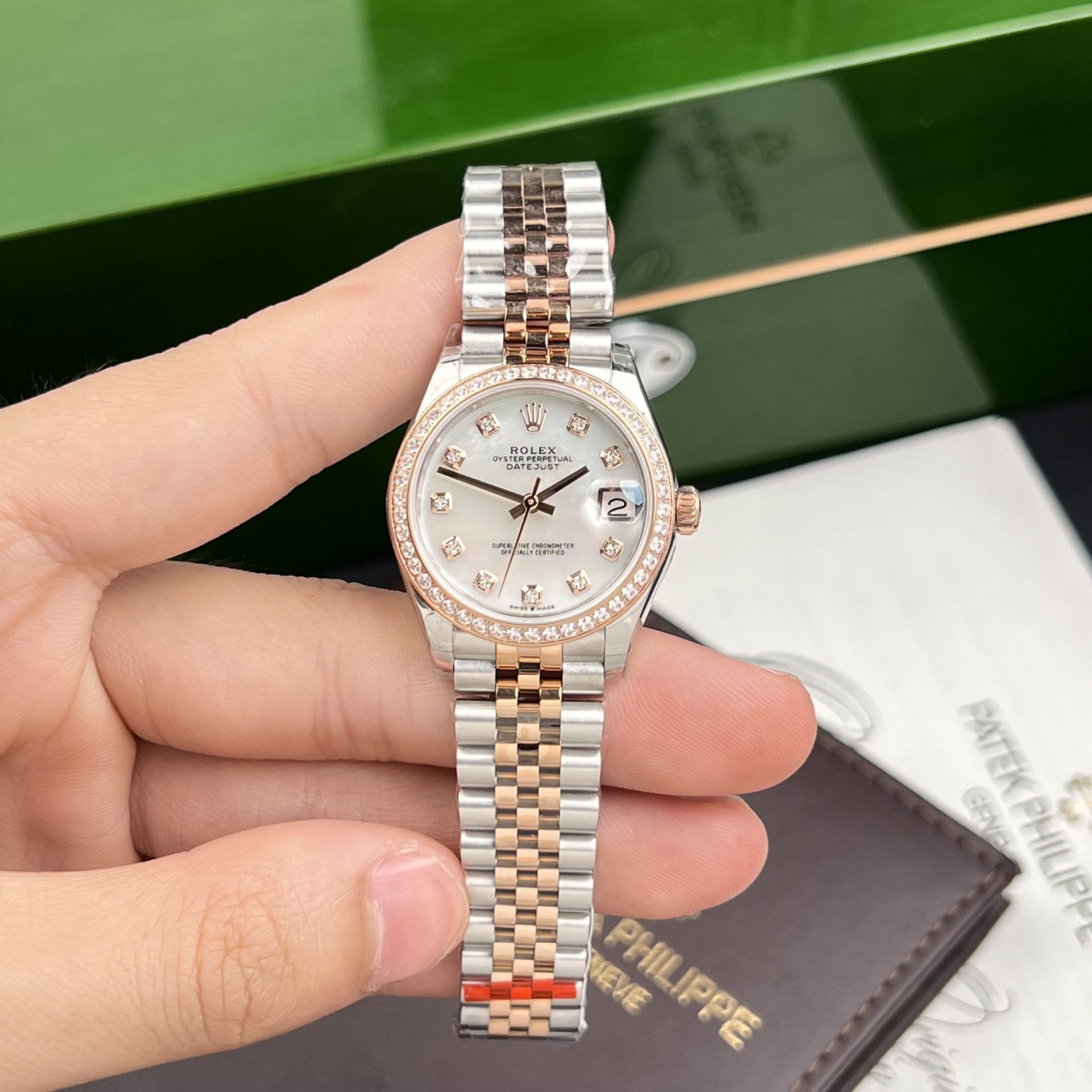Rolex Replica Watch DateJust Mother Of Pearl Dial EW Factory 31mm - Elite Watch Atelier