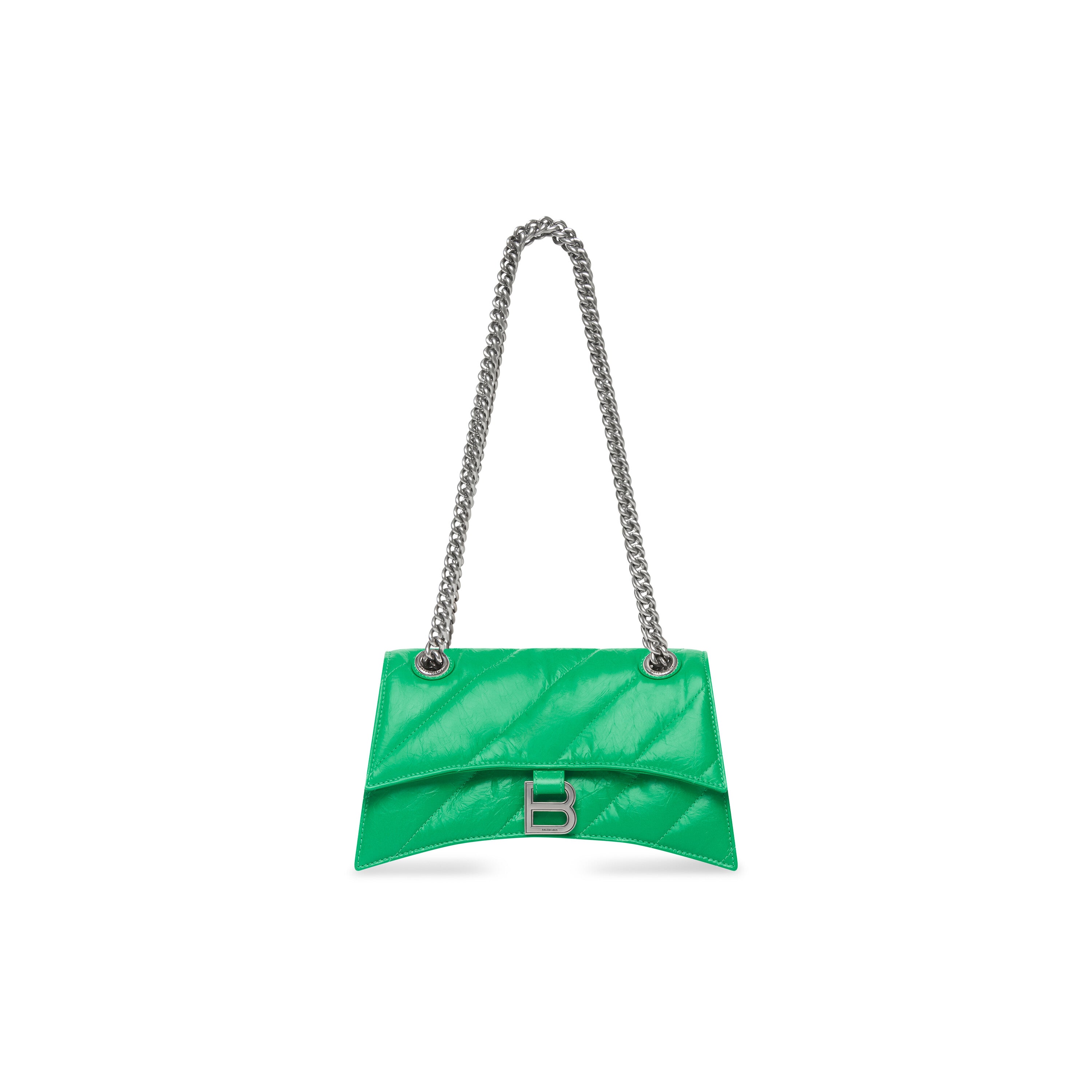 WOMEN'S CRUSH SMALL CHAIN BAG QUILTED IN BRIGHT GREEN - Replicaclubs