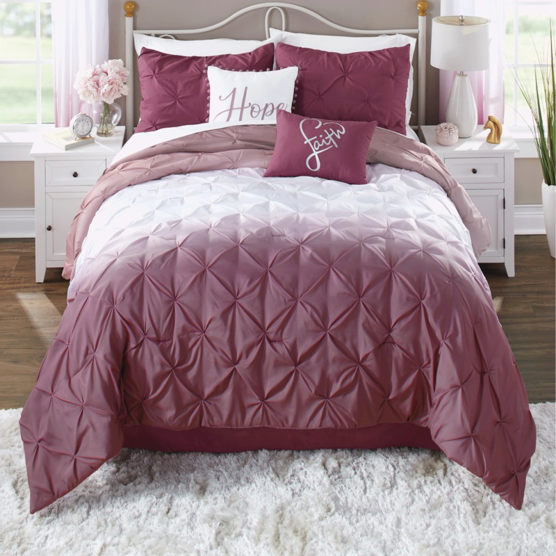 Faith Ombré Pintuck Comforter Set, Accent Pillows and Window Treatments - MIDNIGHT VELVET CATALOG