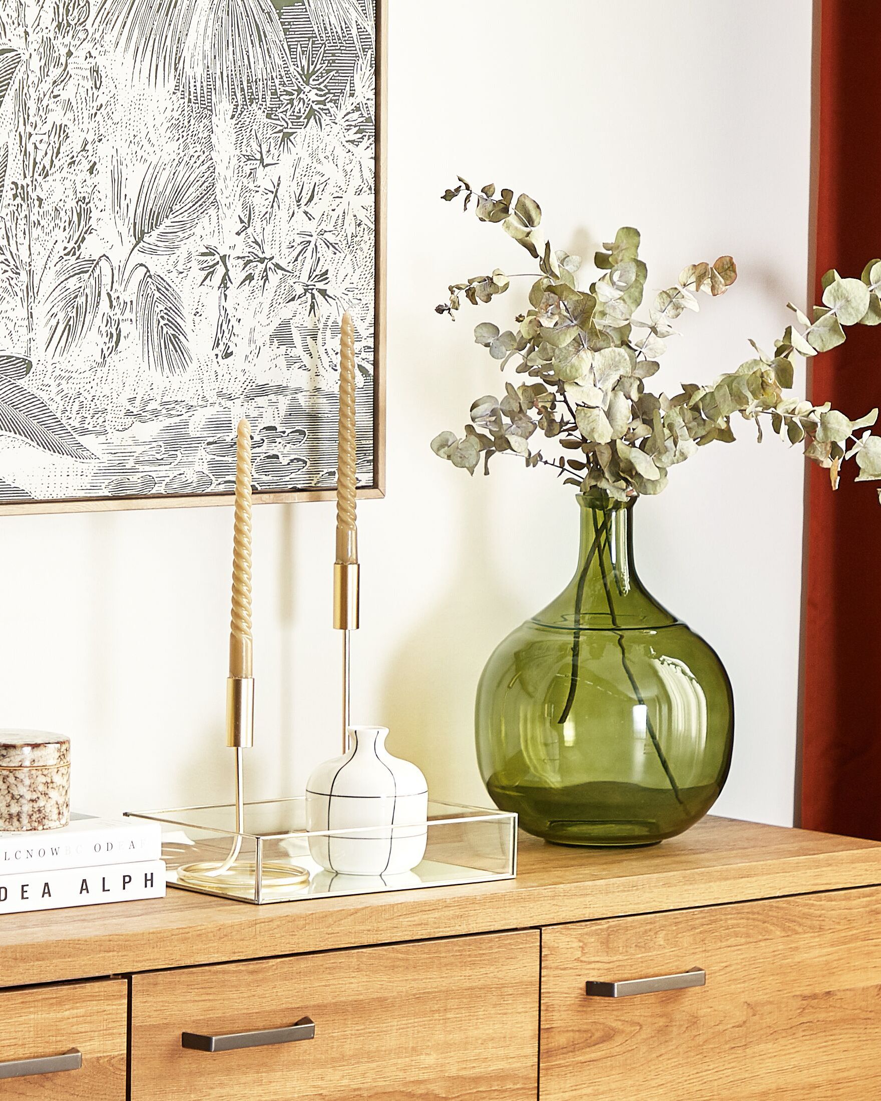 Flower Vase ACHAAR Glass 34 cm Olive Green