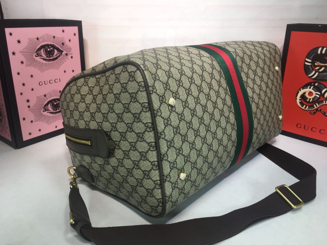 Replica Gucci Ophidia Medium Carry-On Duffle Beige/Black1:1High-quality replica