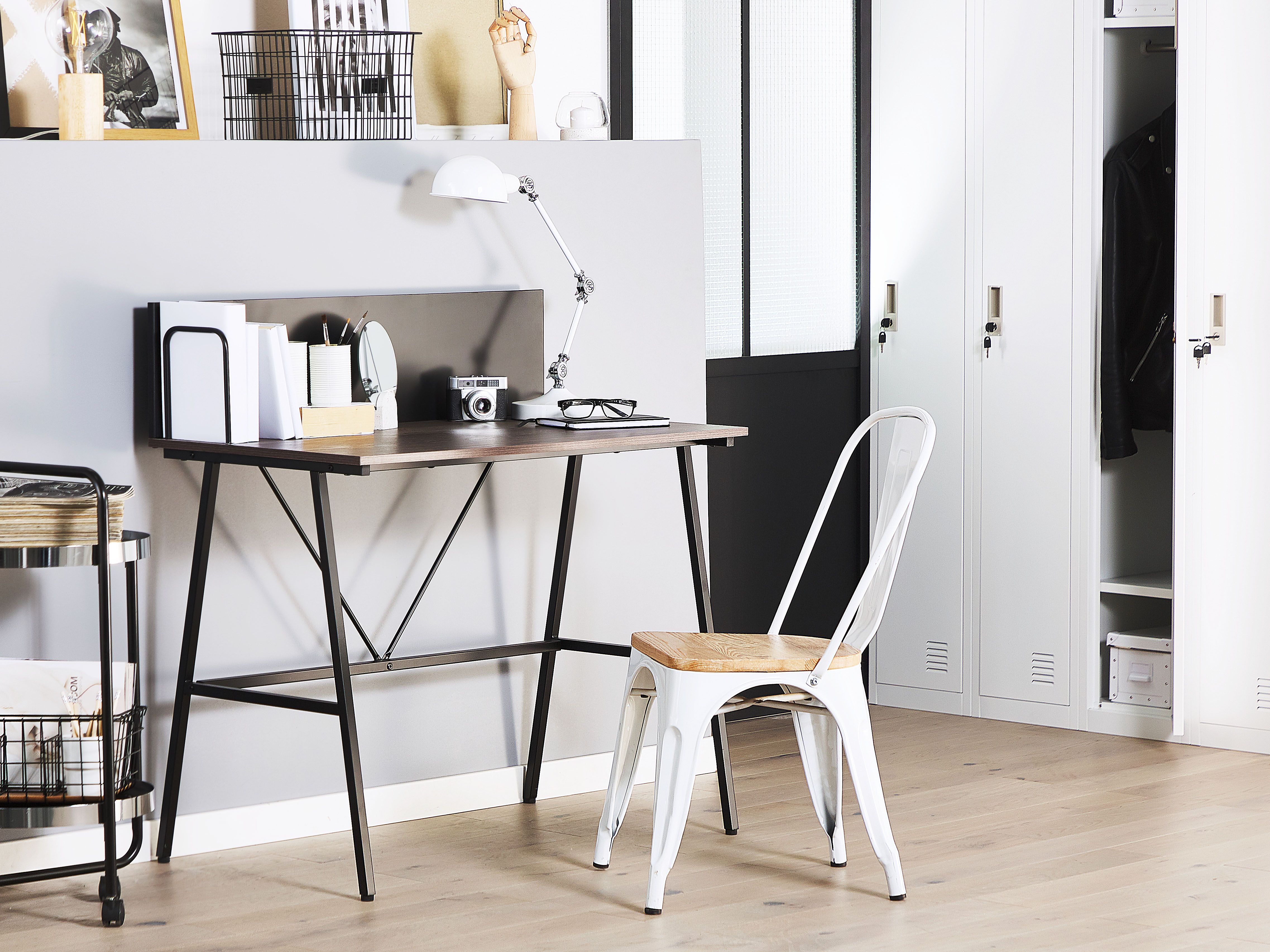Home Office Desk HASTINGS Brown/ Black 100 cm 52 cm