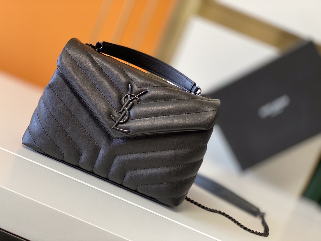 Replica Ysl Loulou Small Bag In Matelasse Y Leather- Black/Beige/Red1:1High-quality replica