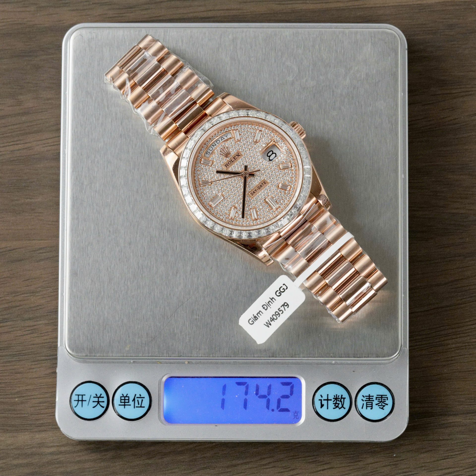 Rolex Day-Date Gold Wrapped + Moissanite Baguette Diamonds Replica Watch GMF 40mm - Elite Watch Atelier