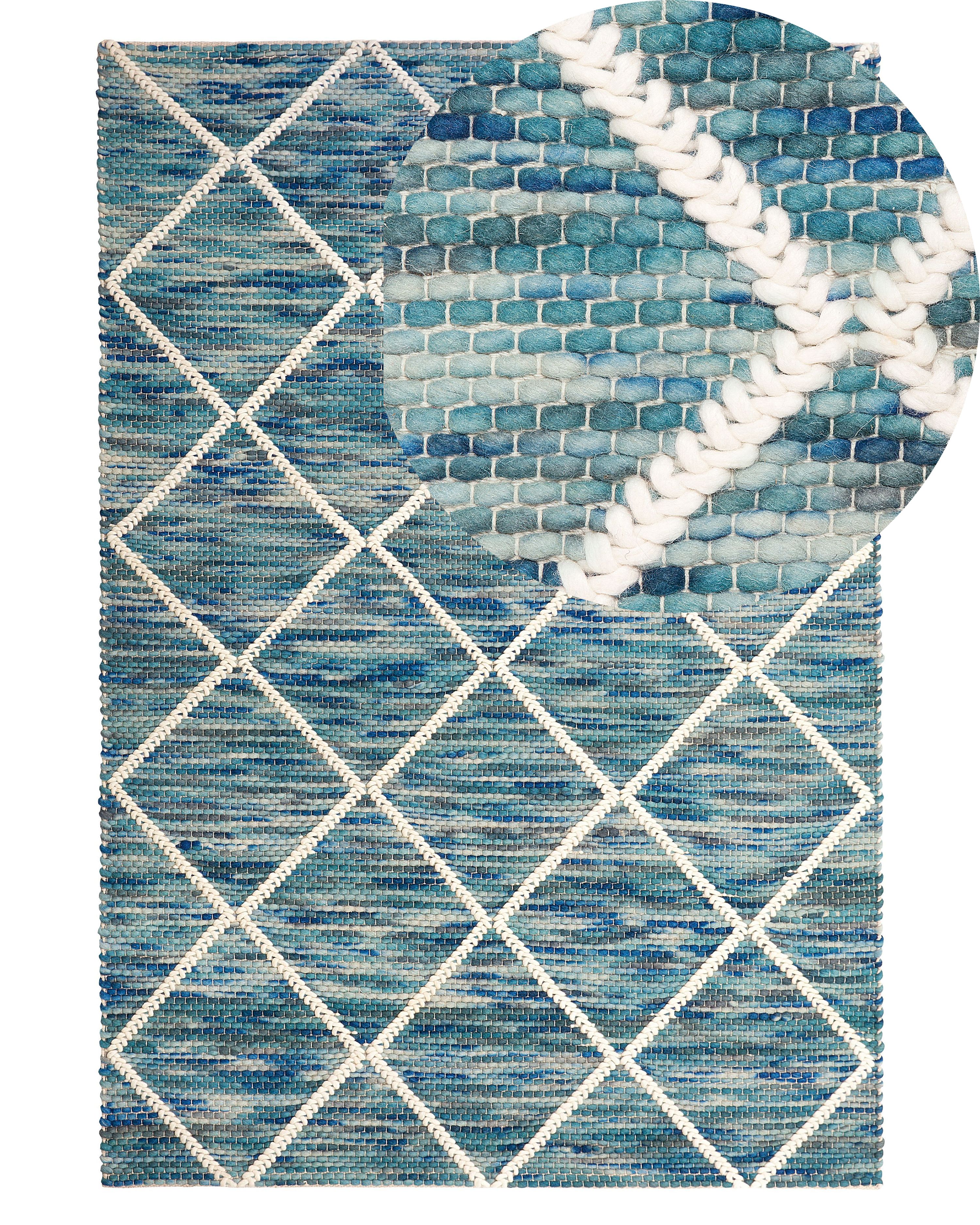 Rug BELENLI Blue 140 x 200 cm Wool