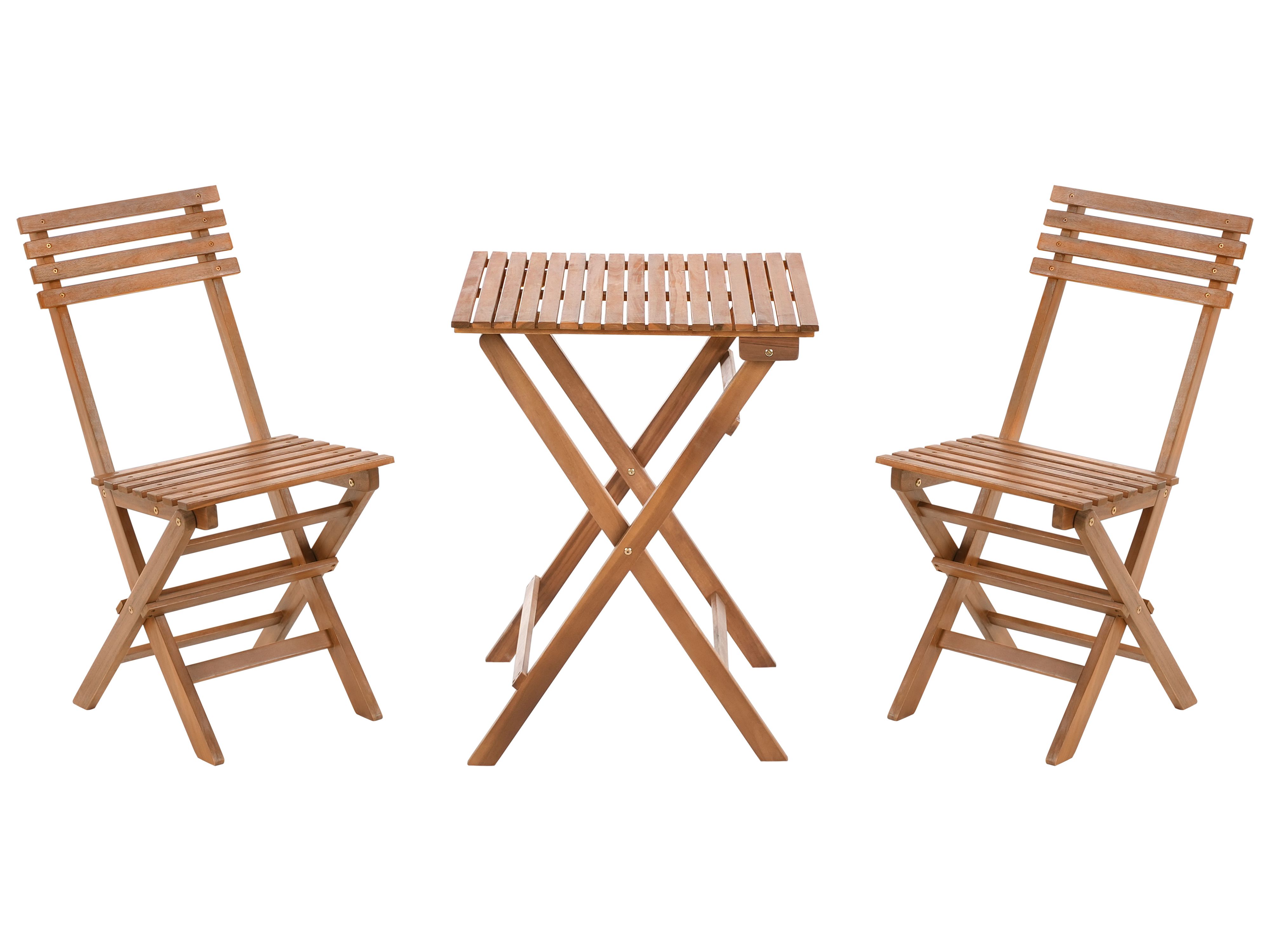 Bistro Set Folding SOLAROLO Certified Acacia Wood Brown