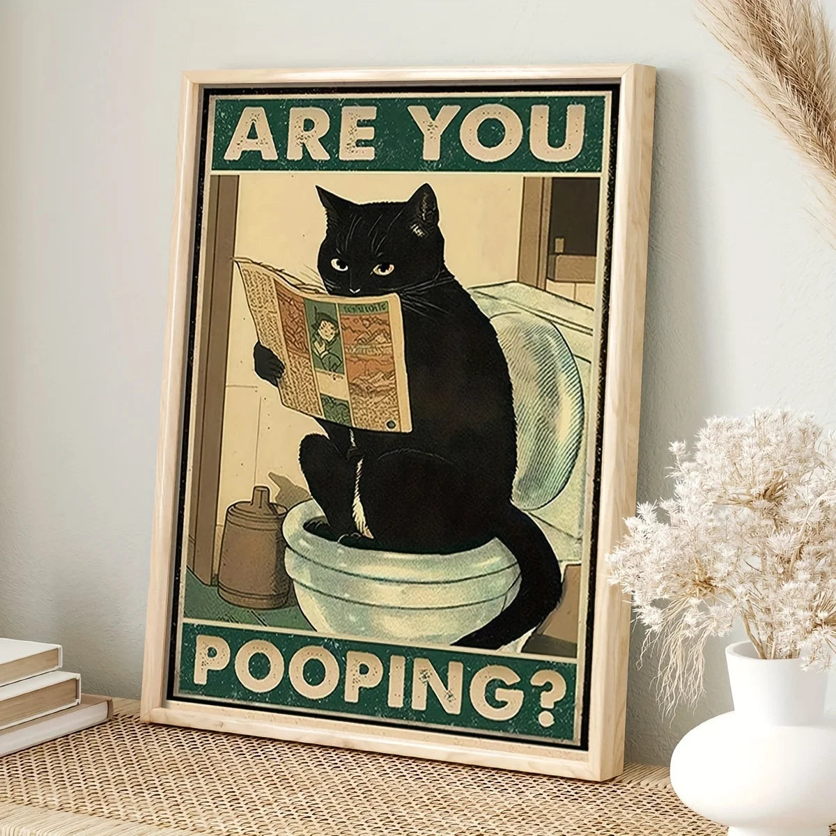 TabbyTimes - Vintage Kattenaffiche voor Woonkamer - Grappige Kat Poster voor Badkamer Decor