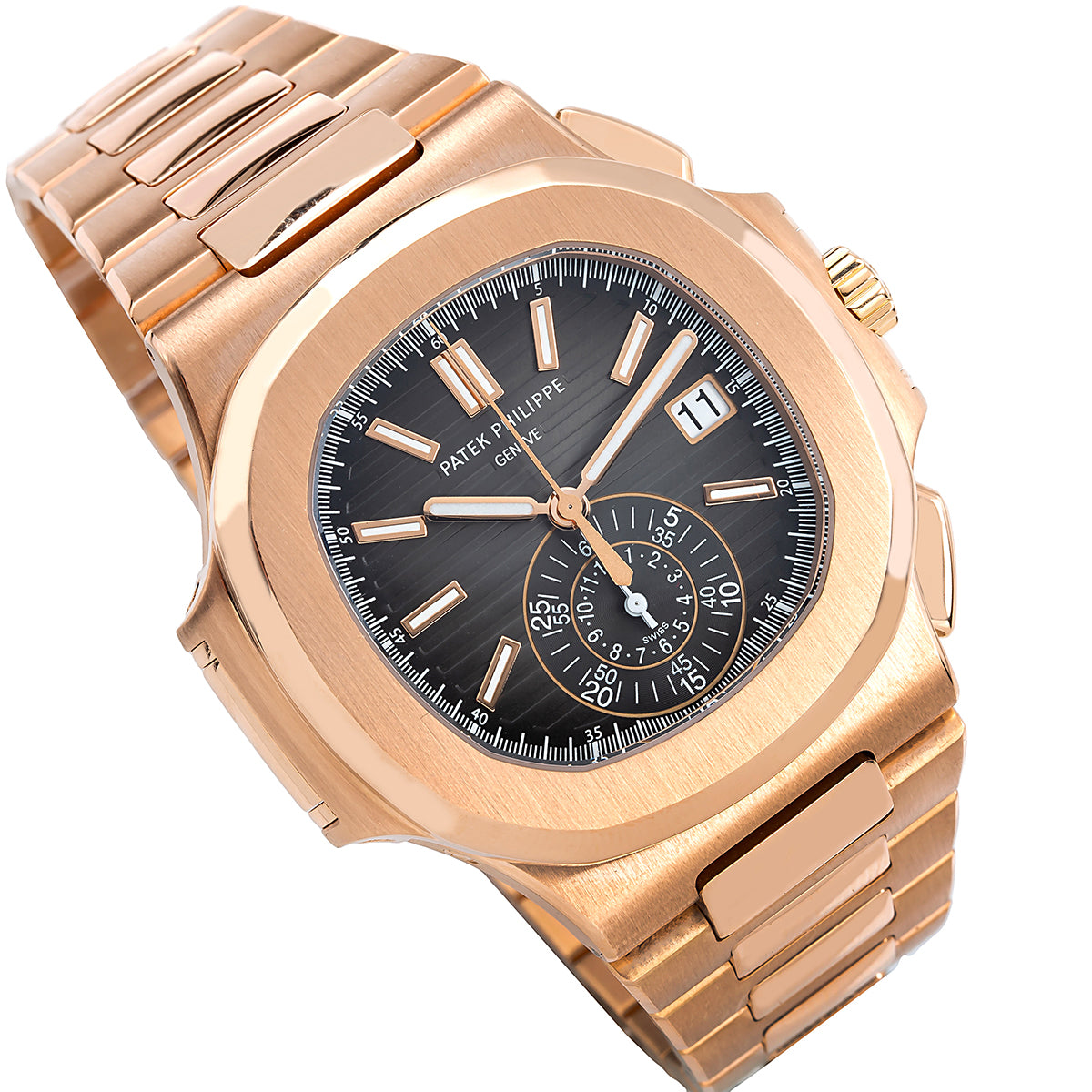 18K Rose Gold Patek Philippe Nautilus 5980 40.5mm Black Gradient Dial(1:1 replica) - Top club