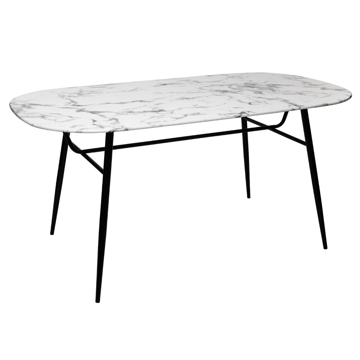 Dining table "Roxas" White with marble effect, L.160 cm