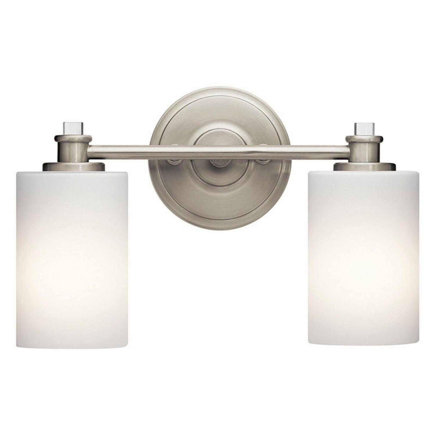 2 Light Swing Arm Bath Vanity Approved For Damp Locations With Transitional Inspirations 9.25 Inches Tall By 14 Inches Wide-Brushed Nickel Finish-Led