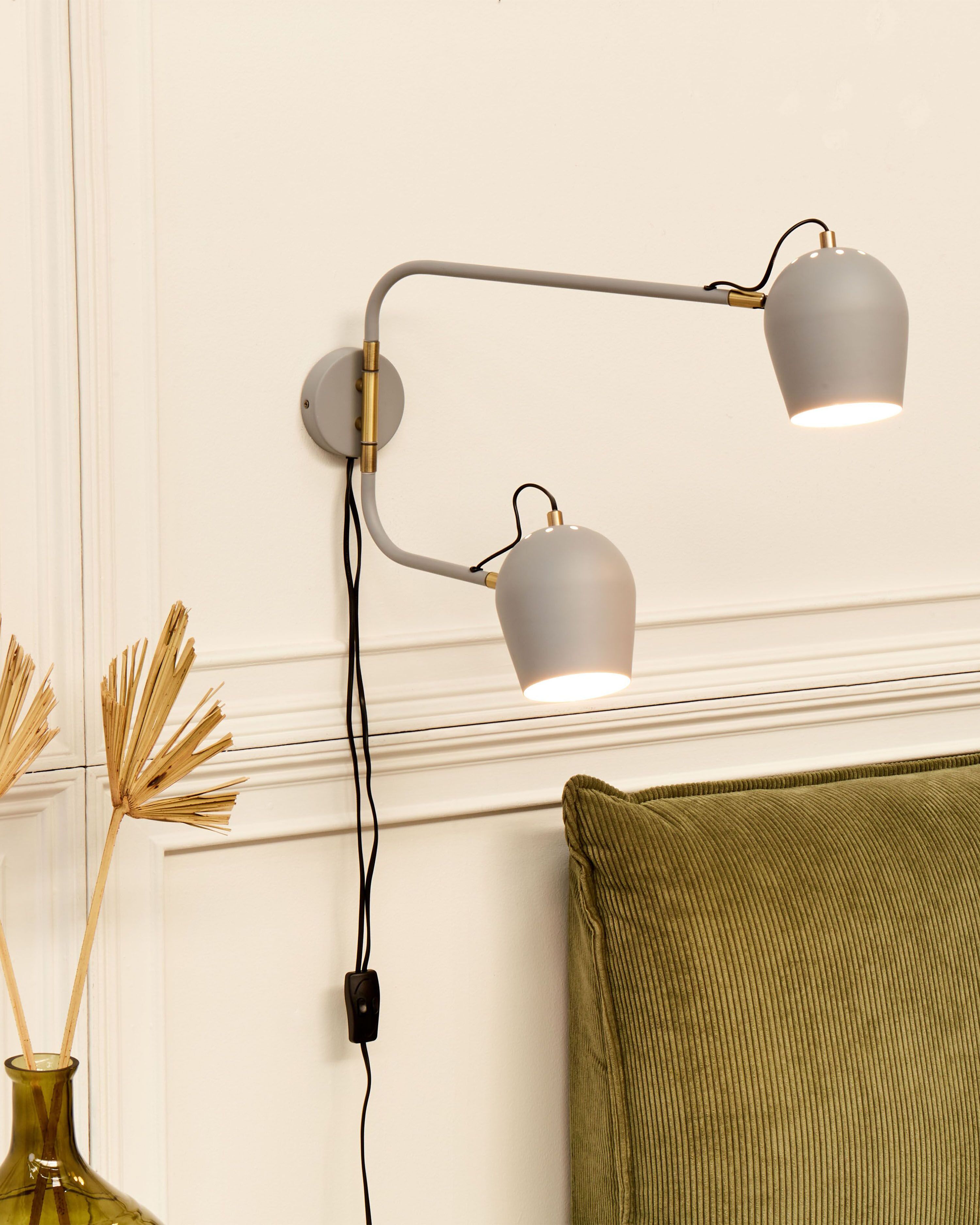 Wall Lamp ESTRELLA Adjustable Metal Light Grey