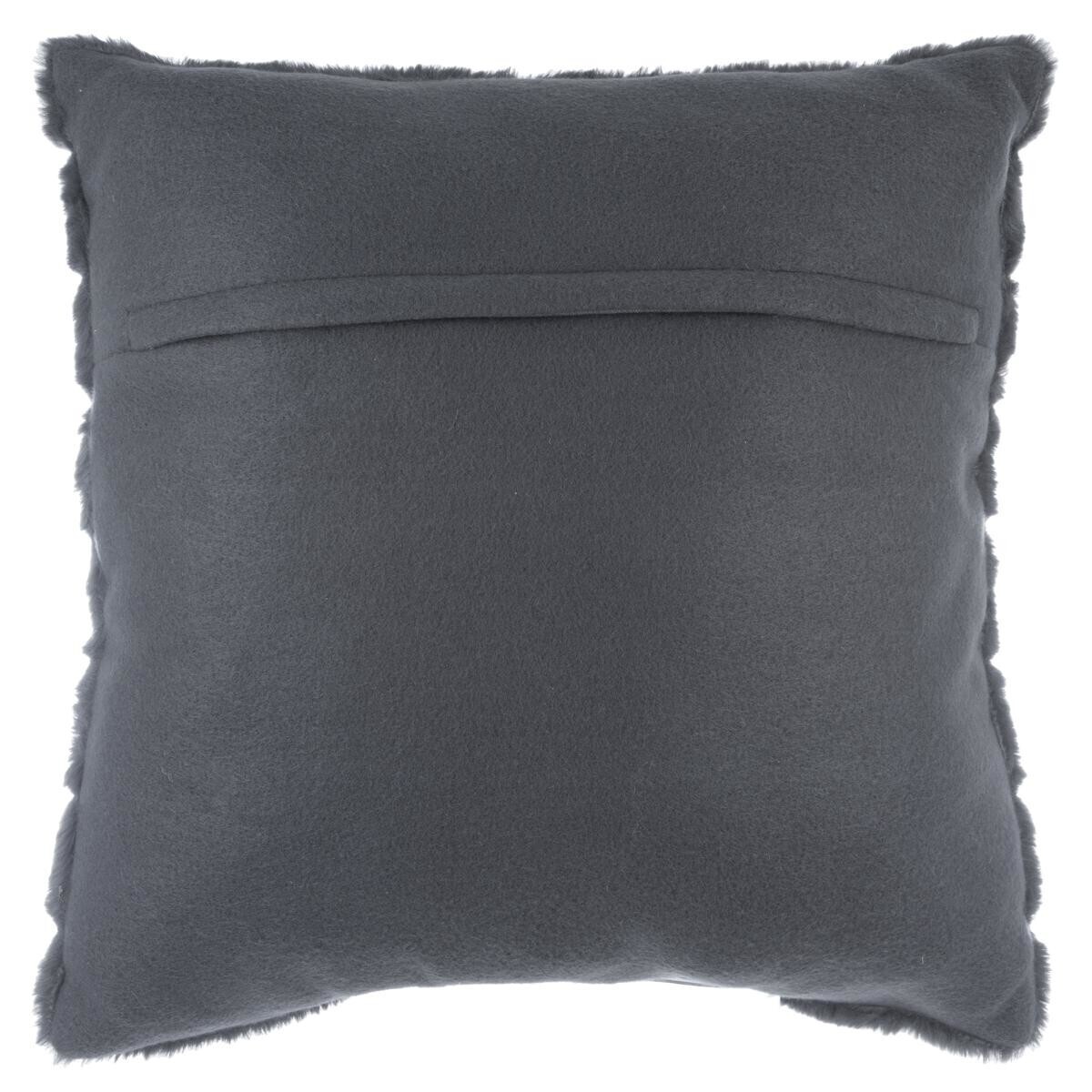 Cushion "Manoir", faux fur Slate grey, 45x45 cm