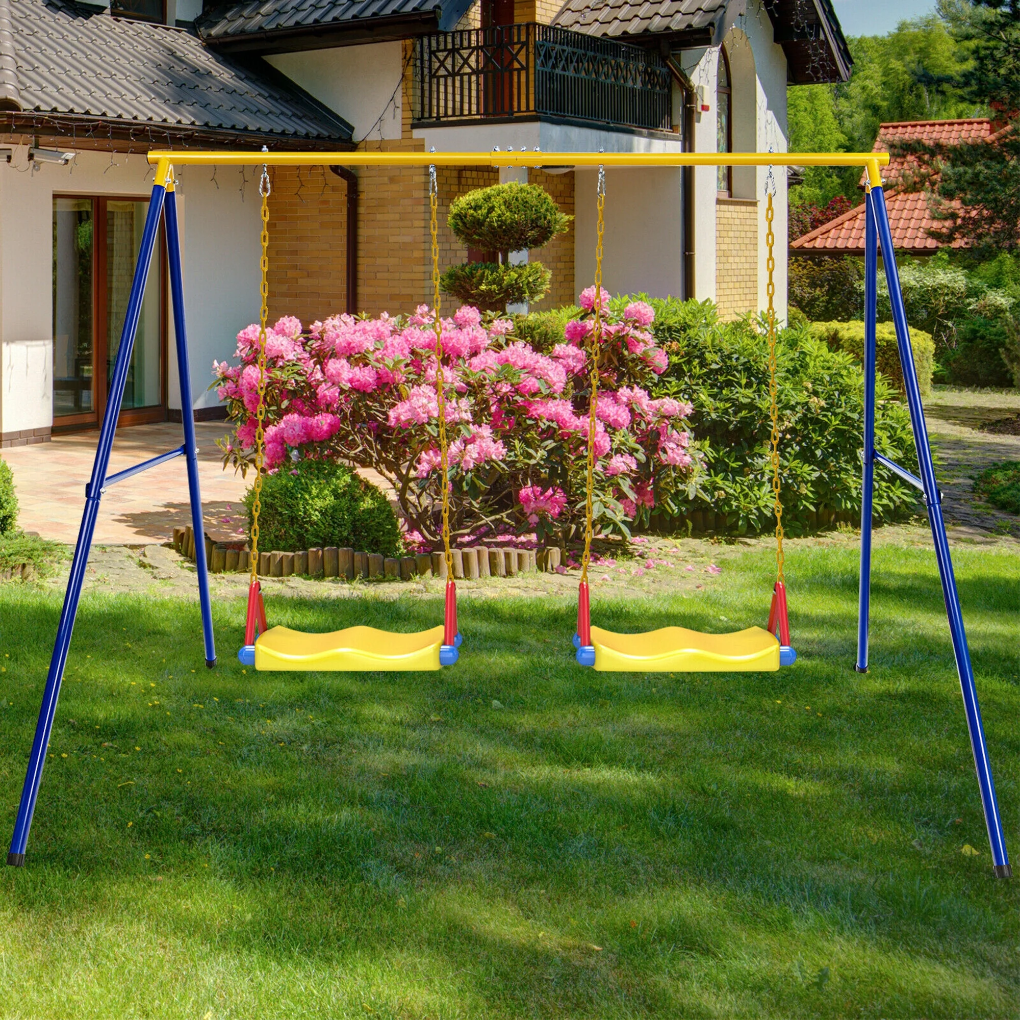 Gymax 660 LBS Heavy-Duty Metal Swing Frame Extra Large Swing Stand for Kids and Adults - Image 4