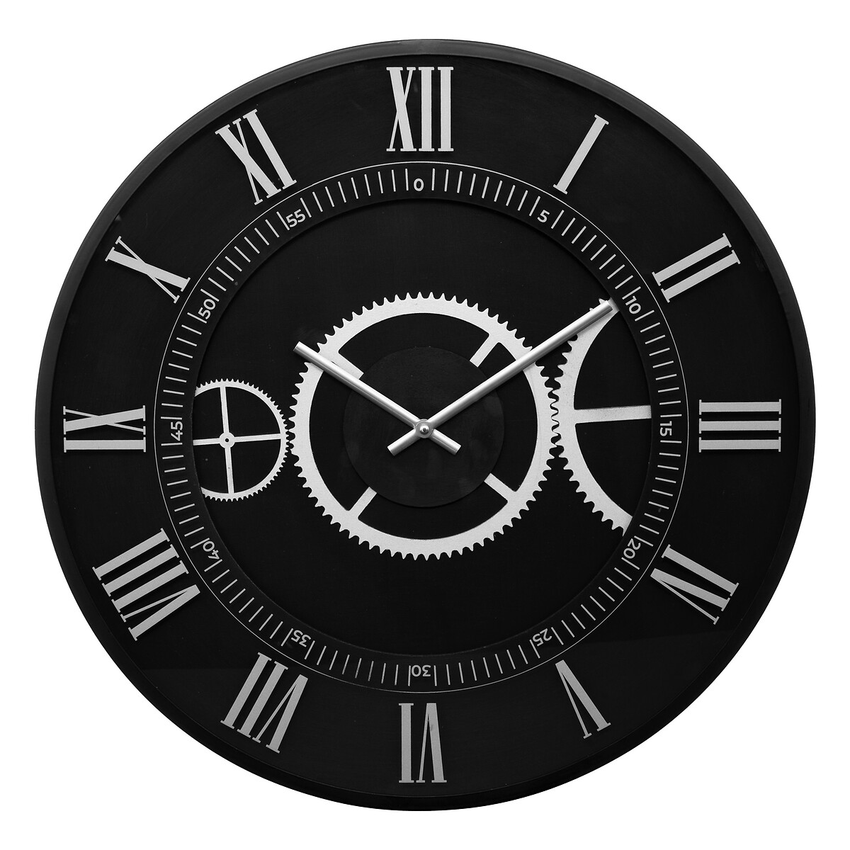 "Kerian" mechanical clock Black, D.57 cm