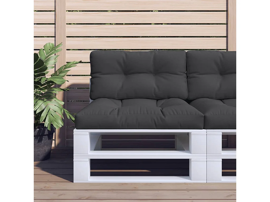 Coussins de palette lot de 2 noir tissu