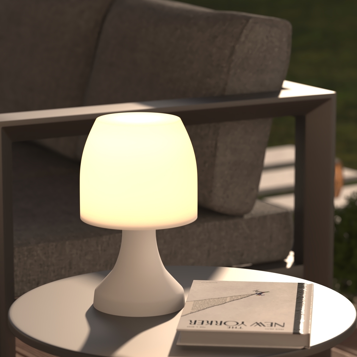 Outdoor lamp "Dokk" White, H.28 cm