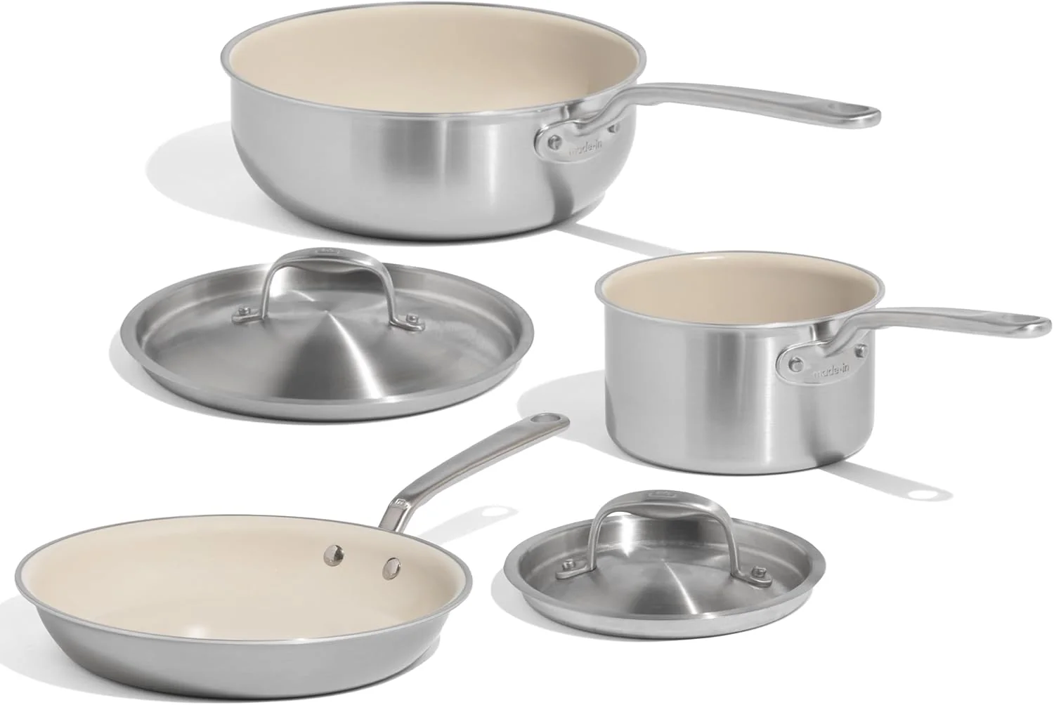 Made In Cookware Ceramic Non Stick Cookware Set, 5 Pc, 5 Ply Clad - Small Spaces Set