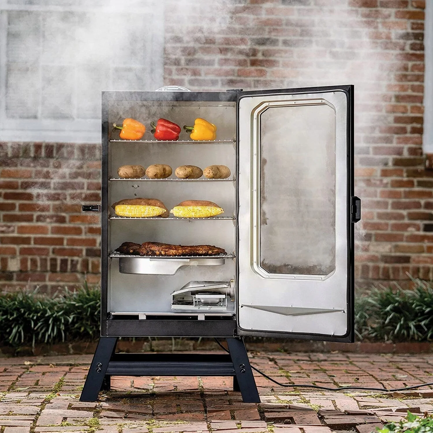 Masterbuilt 40 inch Digital Electric Smoker With Window, Legs, 4 Racks, Black - Image 2 Masterbuilt 40 inch Digital Electric Smoker With Window, Legs, 4 Racks, Black - Image 2