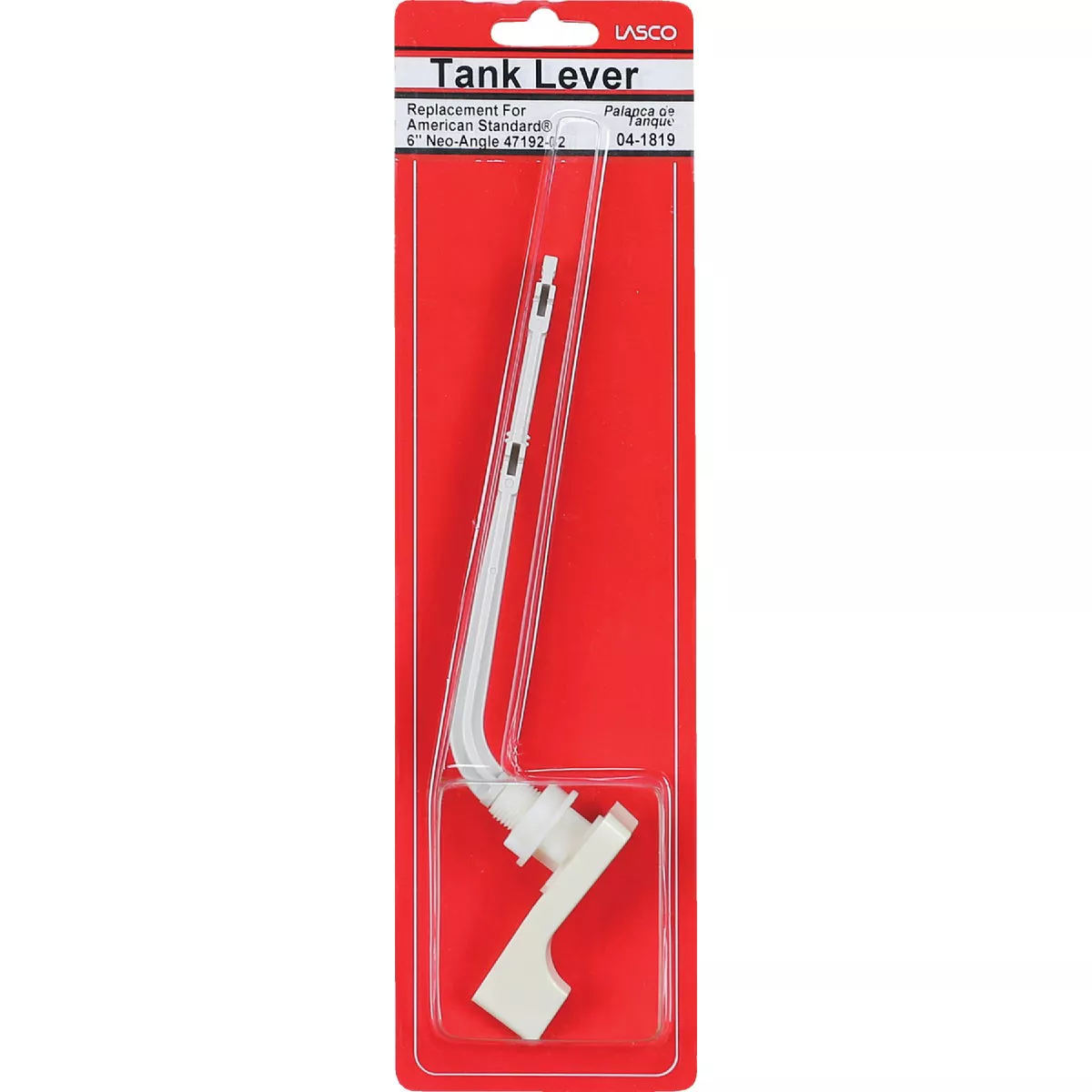 Lasco 22 Degree White Tank Lever with Plastic Arm For American Standard