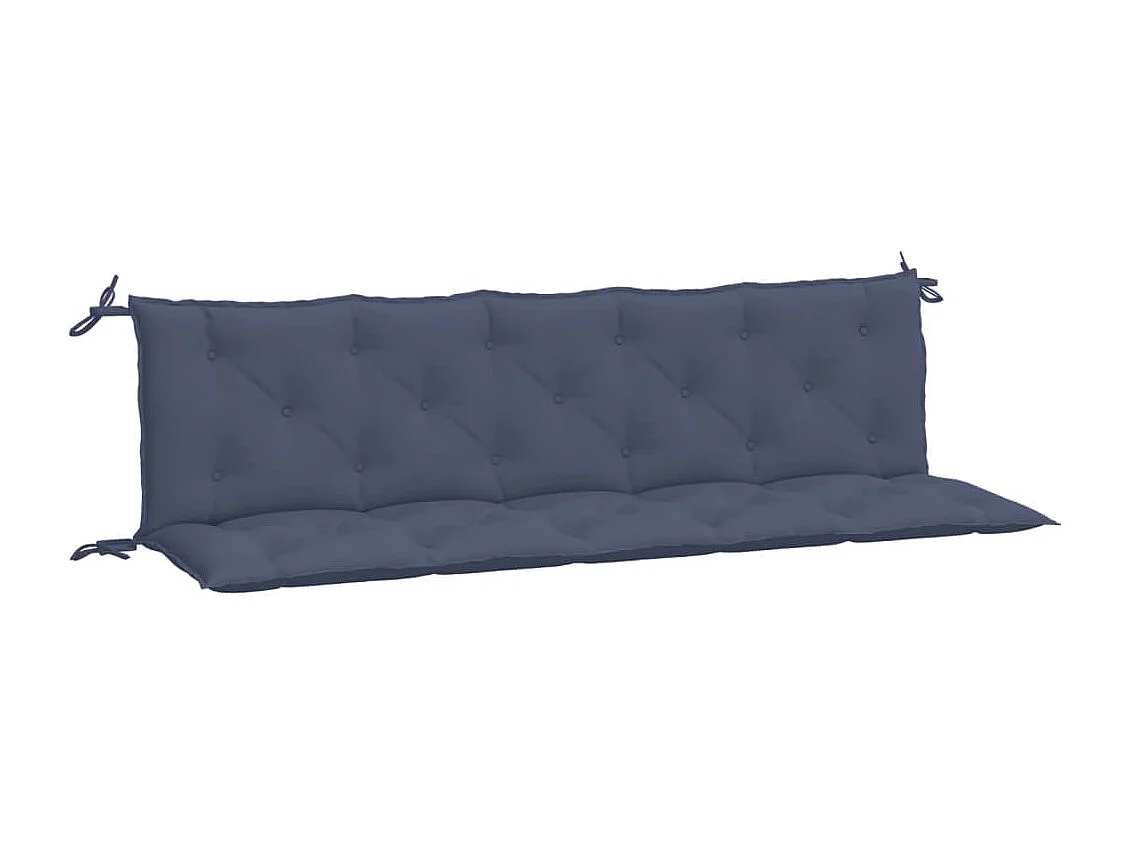 Coussins de banc de jardin lot de 2 bleu marine 180x50x7 cm