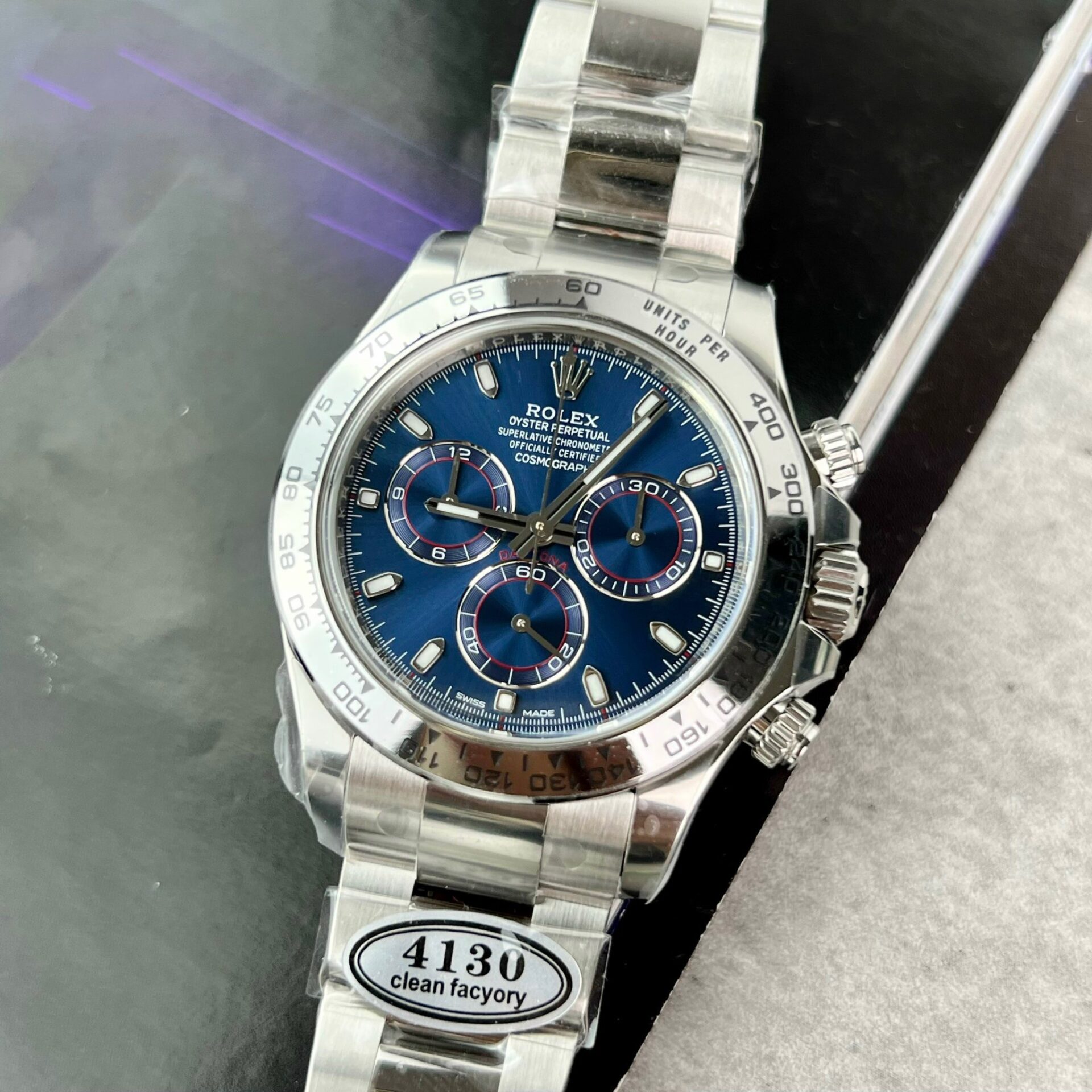 Rolex Daytona 116509 Replica Watch Blue Dial Clean Factory 40mm - Elite Watch Atelier