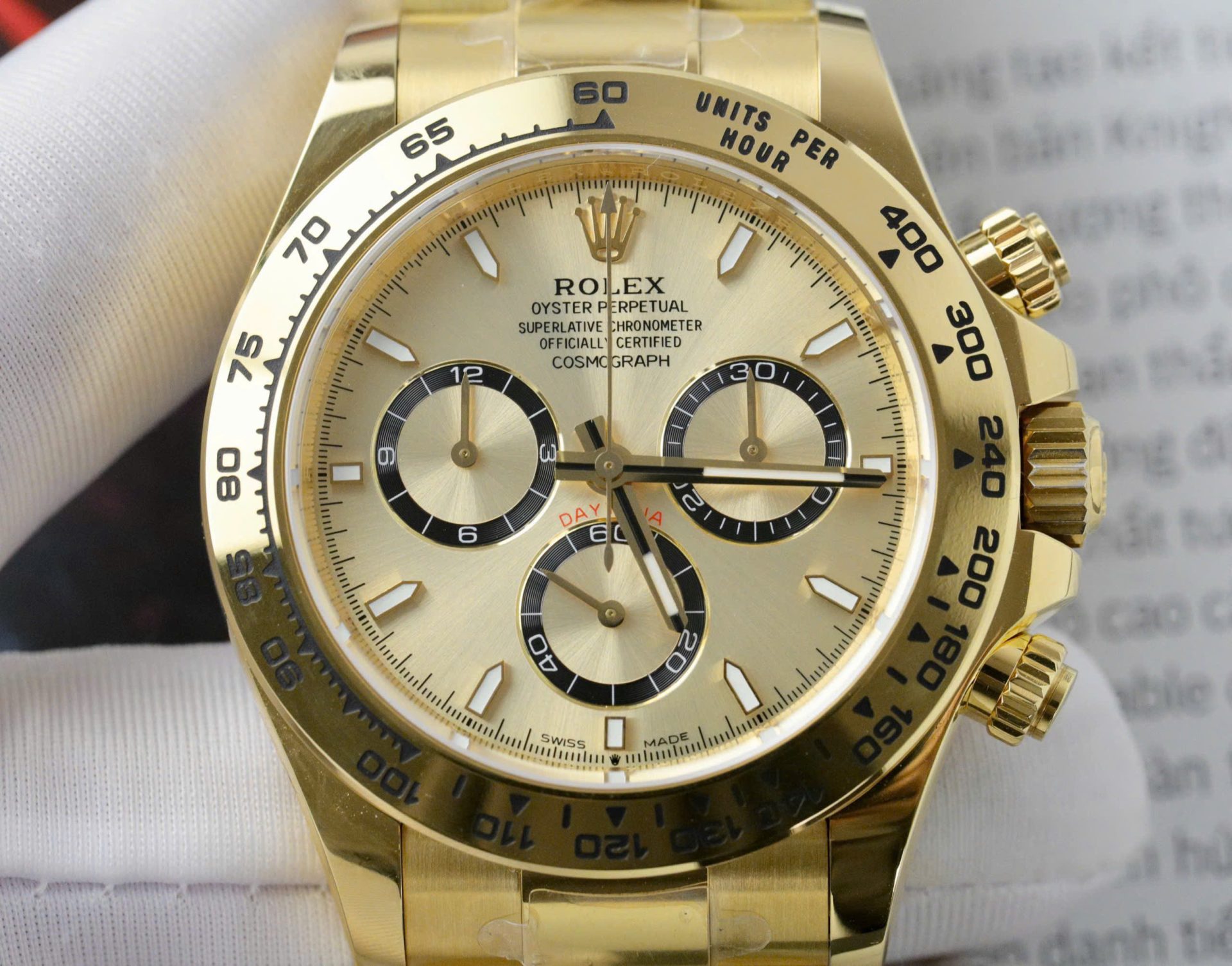 Rolex Best Replica Watch Daytona 126508 Yellow Dial Oyster Strap 40mm - Top club