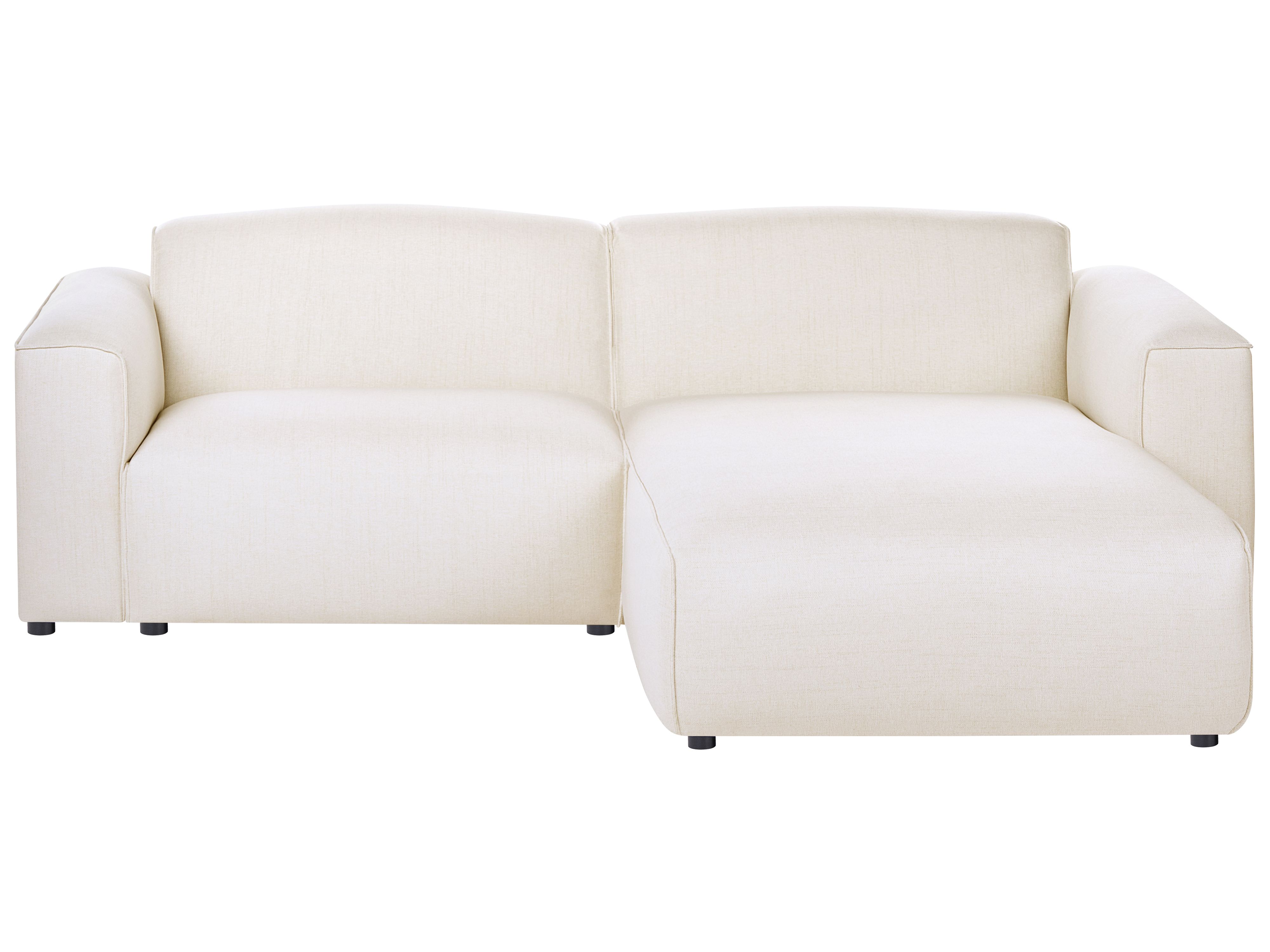 Corner Sofa 3 Seater FAABORG Fabric Off-White Left Hand