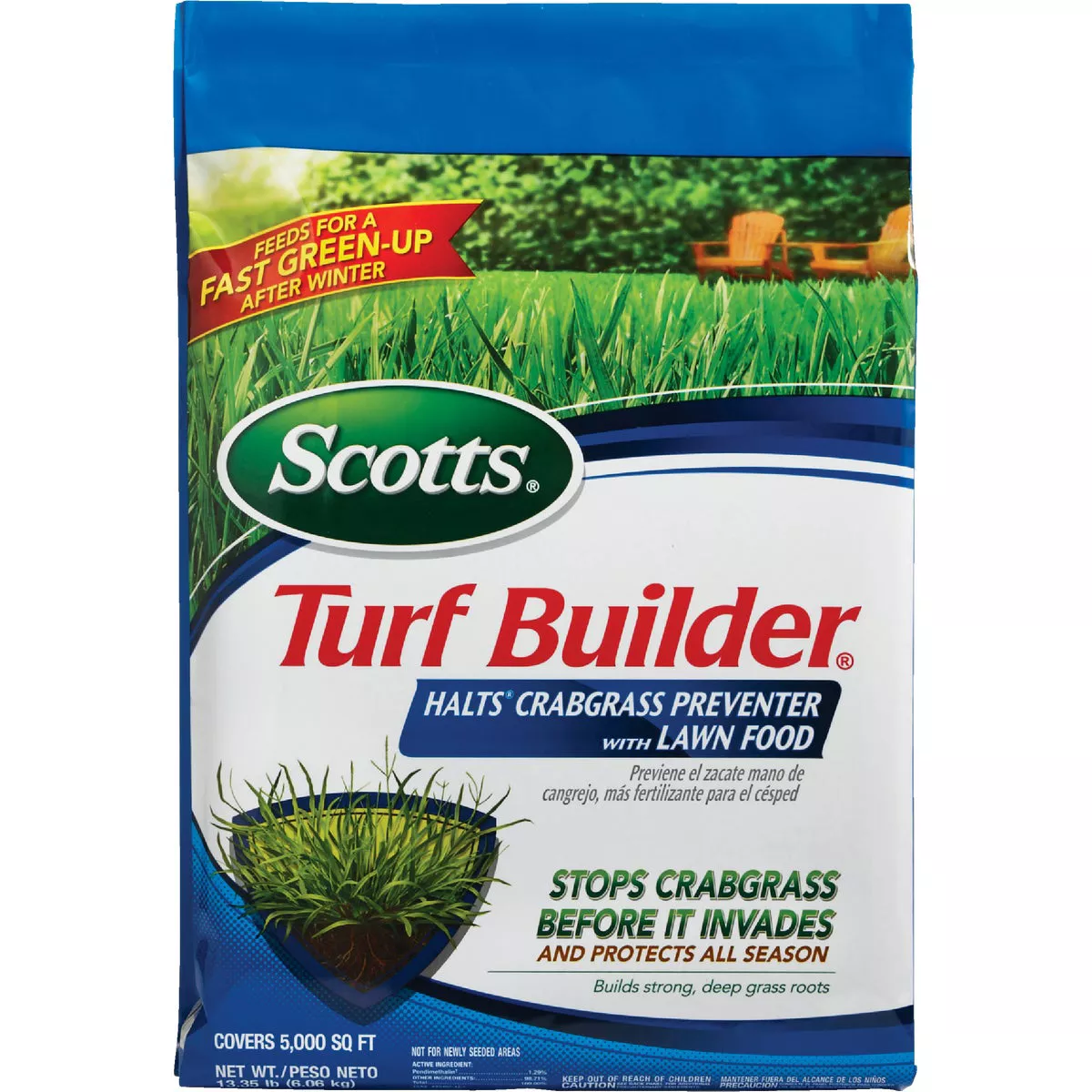 Scotts Turf Builder 13.35 Lb. 5000 Sq. Ft. Halts Crabgrass Preventer with Lawn Food