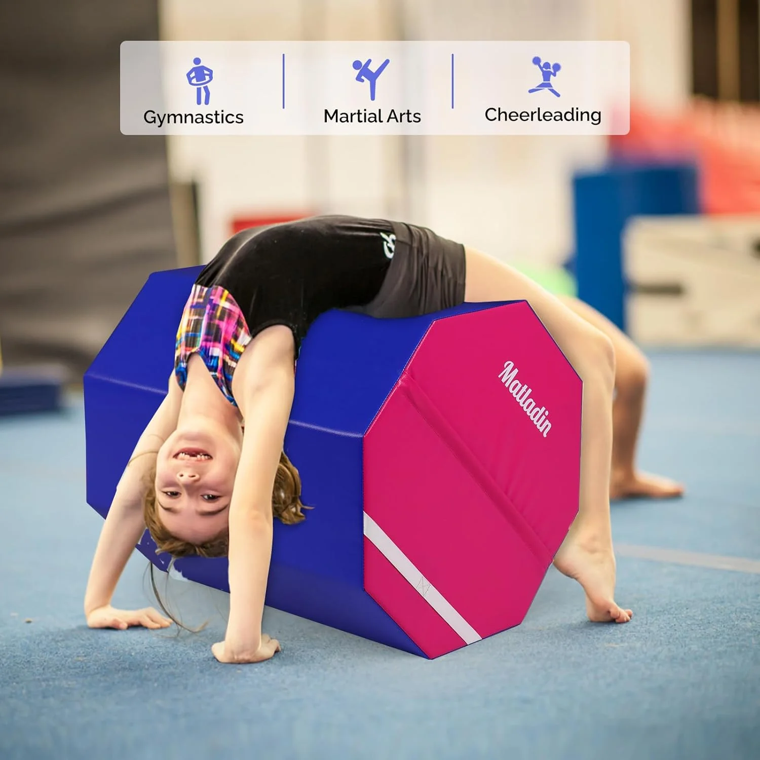 Matladin Octagon Gymnastics Skill Shapes, PVC Pink, 9.7 lb - Image 15