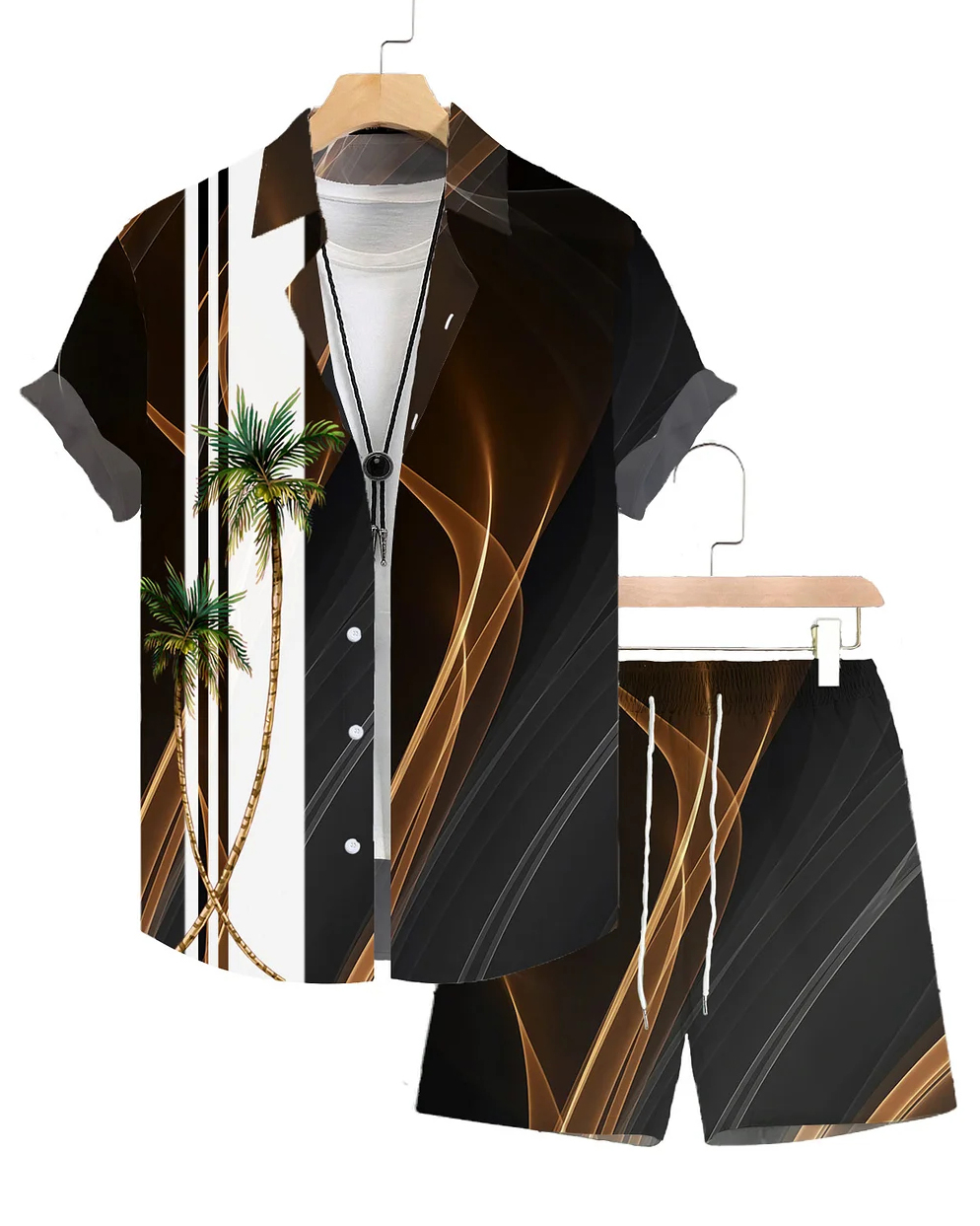 Suitmens Men's Hawaii Beach Vacations Short Sleeve Shirt Set 189