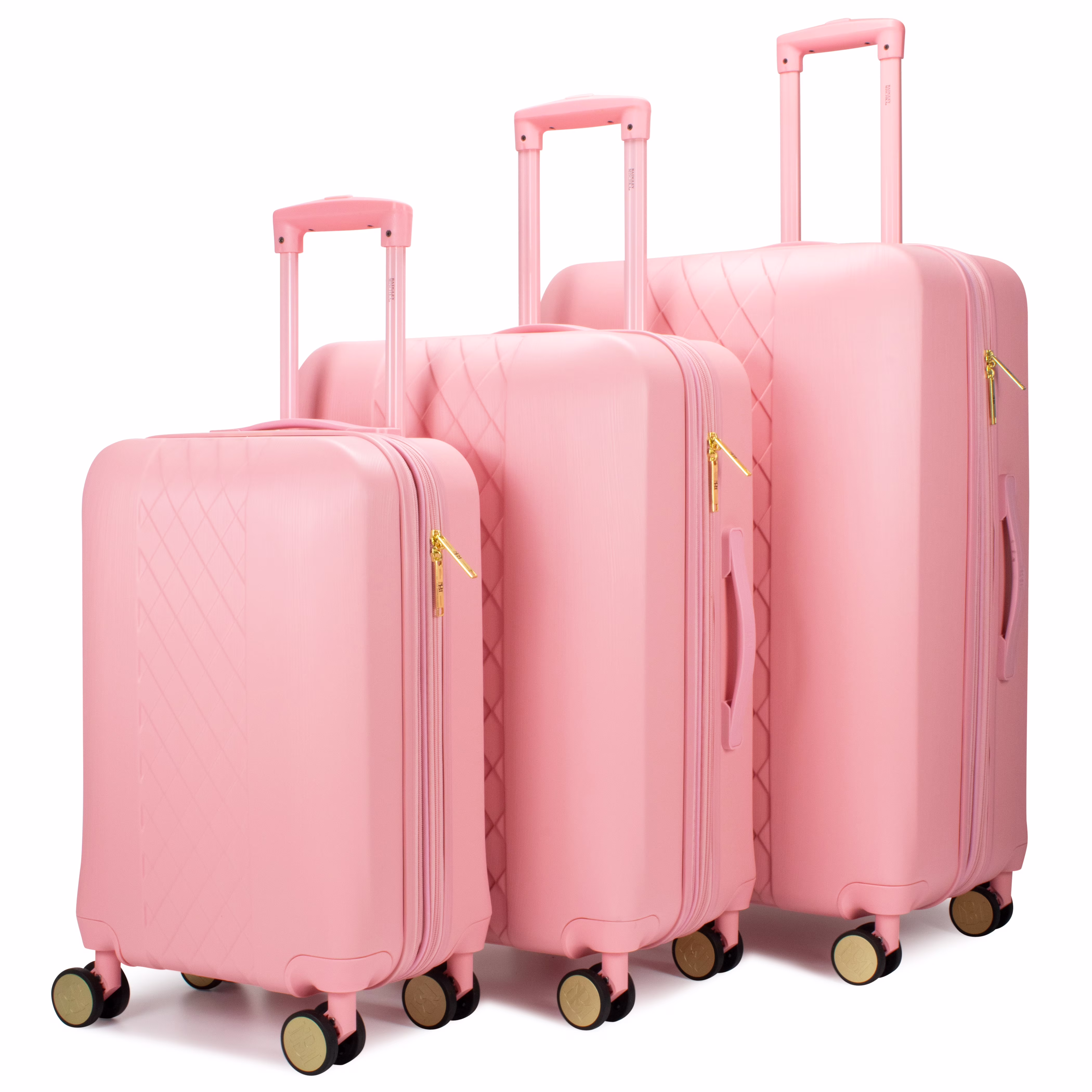 BADGLEY MISCHKA Diamond 3 Piece Expandable Luggage Set (Black) - Image 5