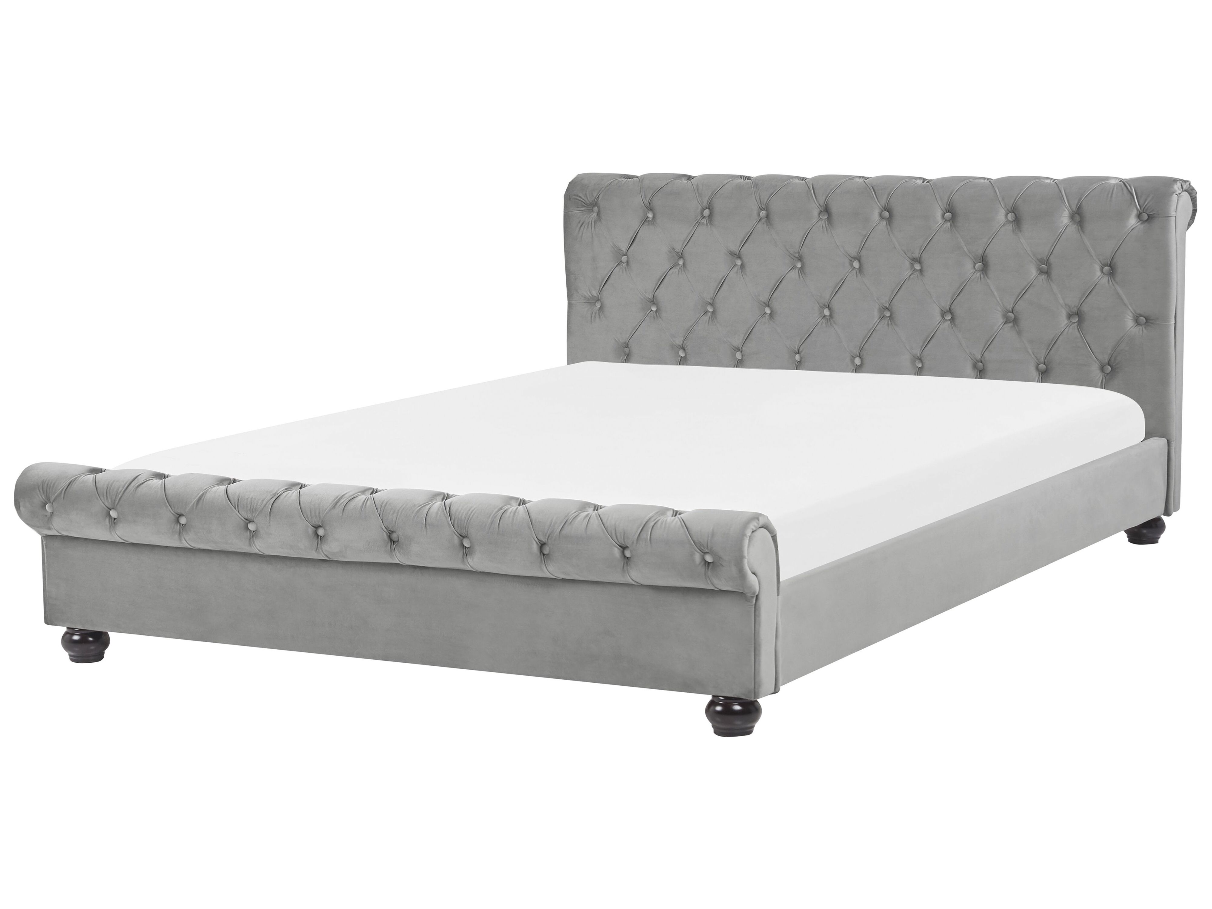 Bed Velvet AVALLON 180 x 200 cm (EU Super King) Grey