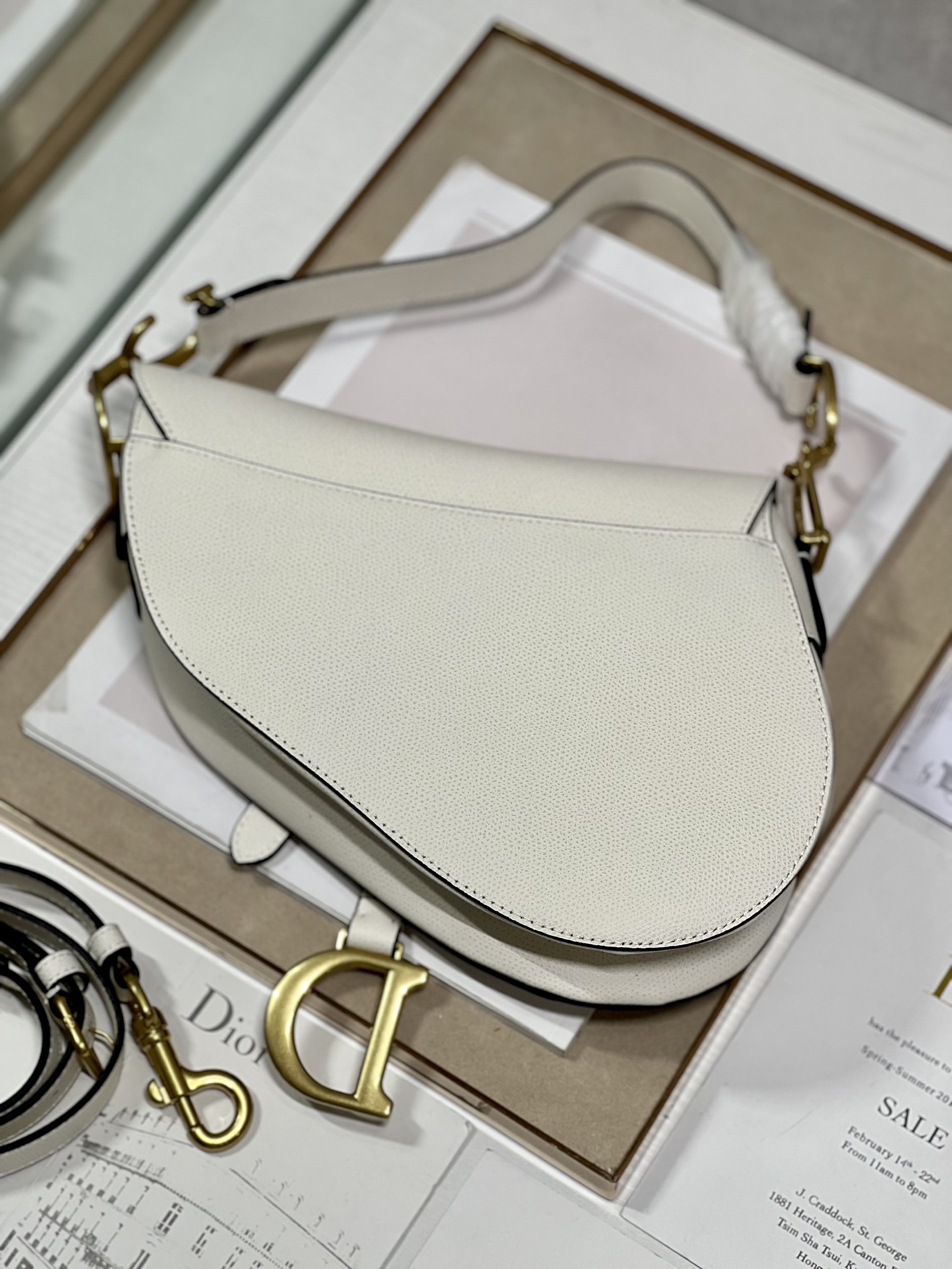 Dior Christian Saddle Bag With Strap White For Women 10in/25.5cm1:1High-quality replica