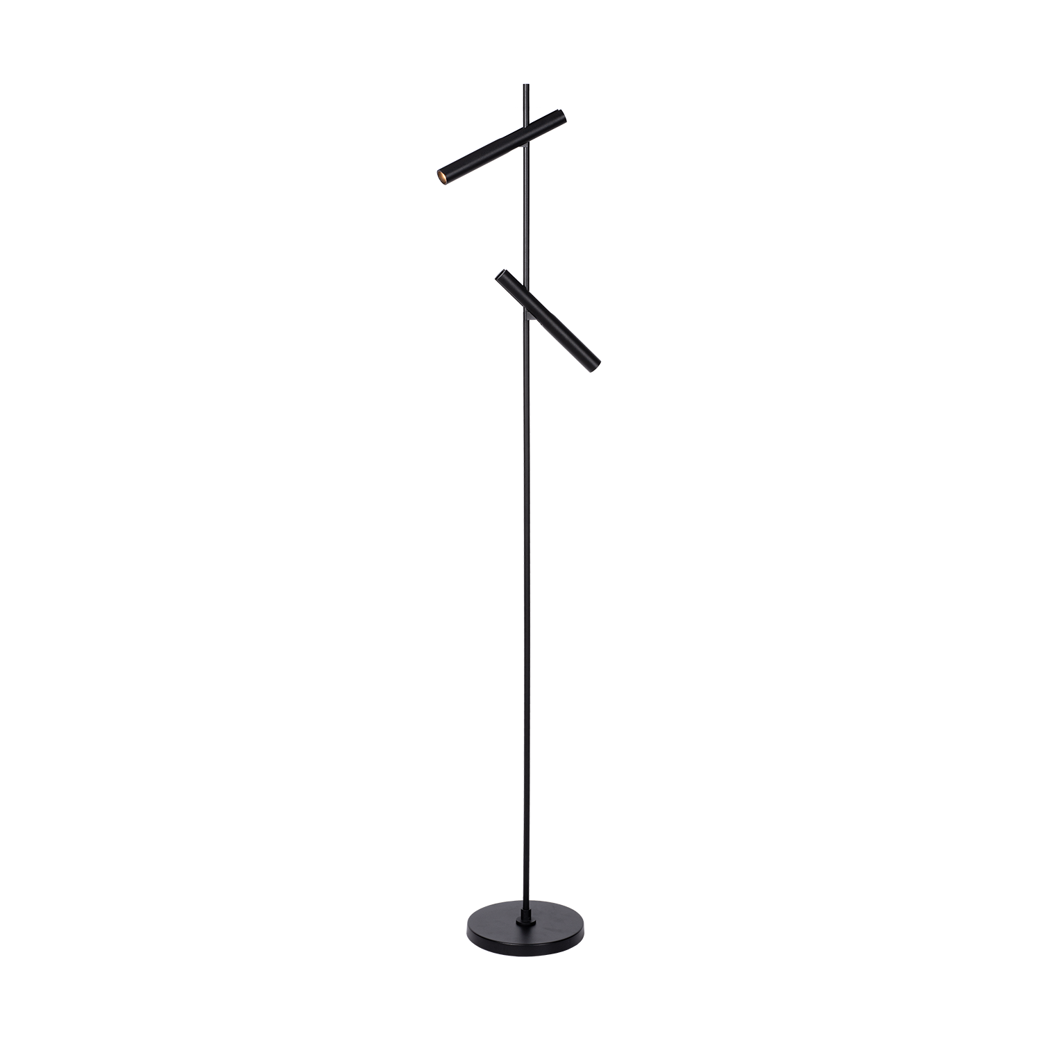 Atmooz Zyon Vloerlamp – Ø20 cm – Zwart – 134cm – Roségouden Kap – LED
