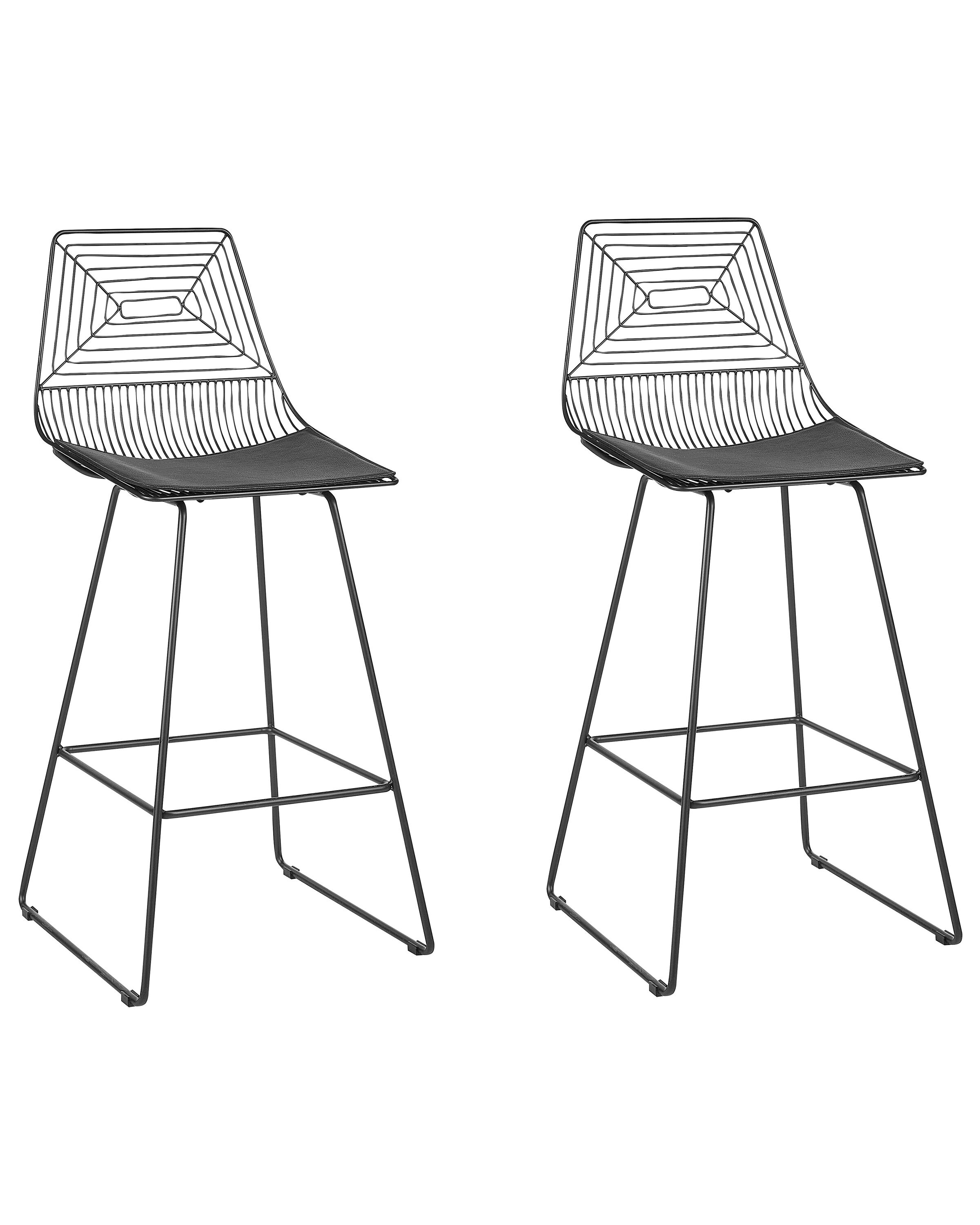 Set of 2 Bar Chairs BISBEE Metal Black