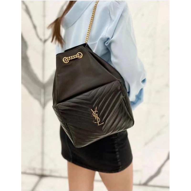 Replica Ysl Saint Laurent Joe Backpack 672609 In Black Lambskin1:1High-quality replica
