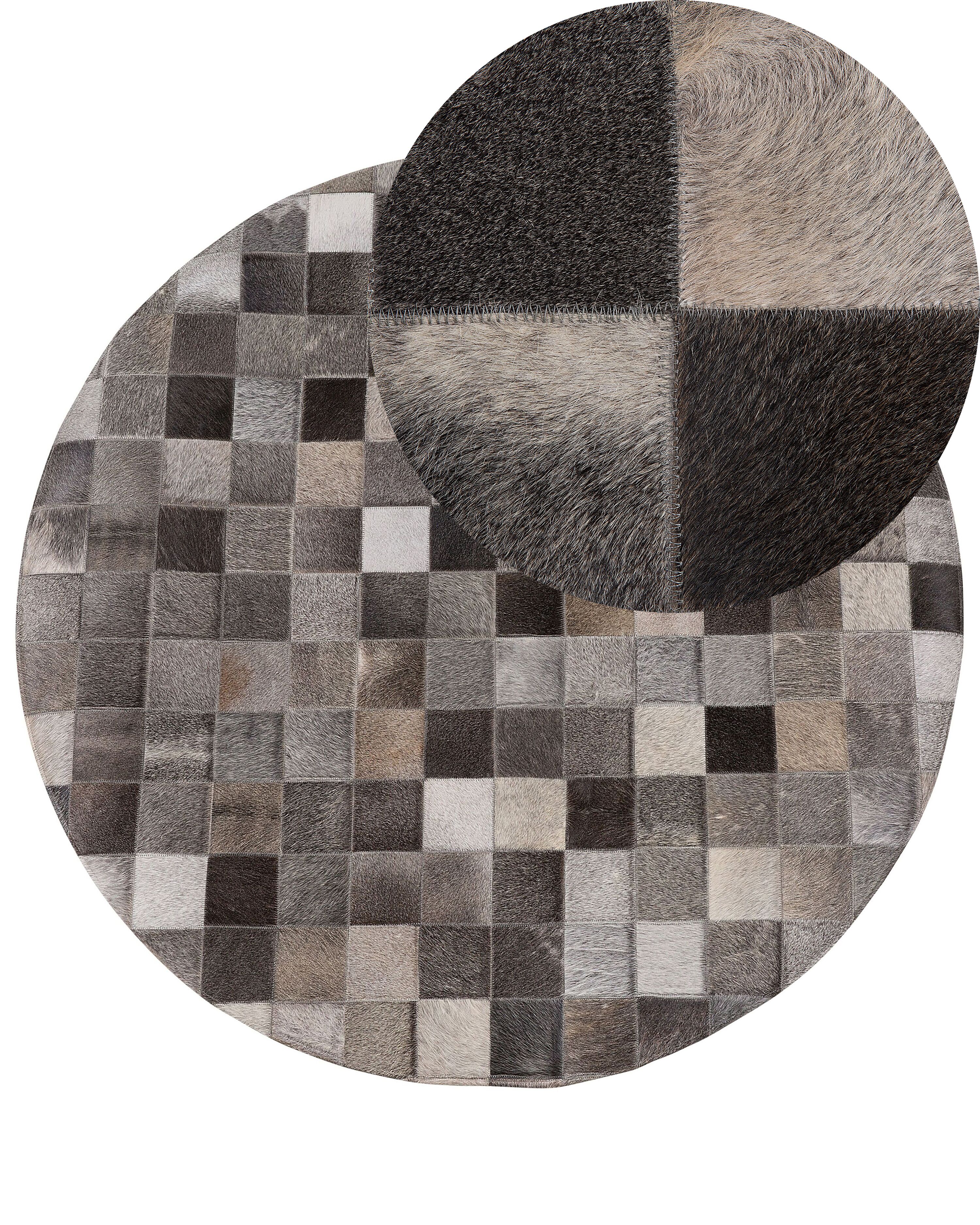 Rug BERGAMA Brown ø 140 cm Leather