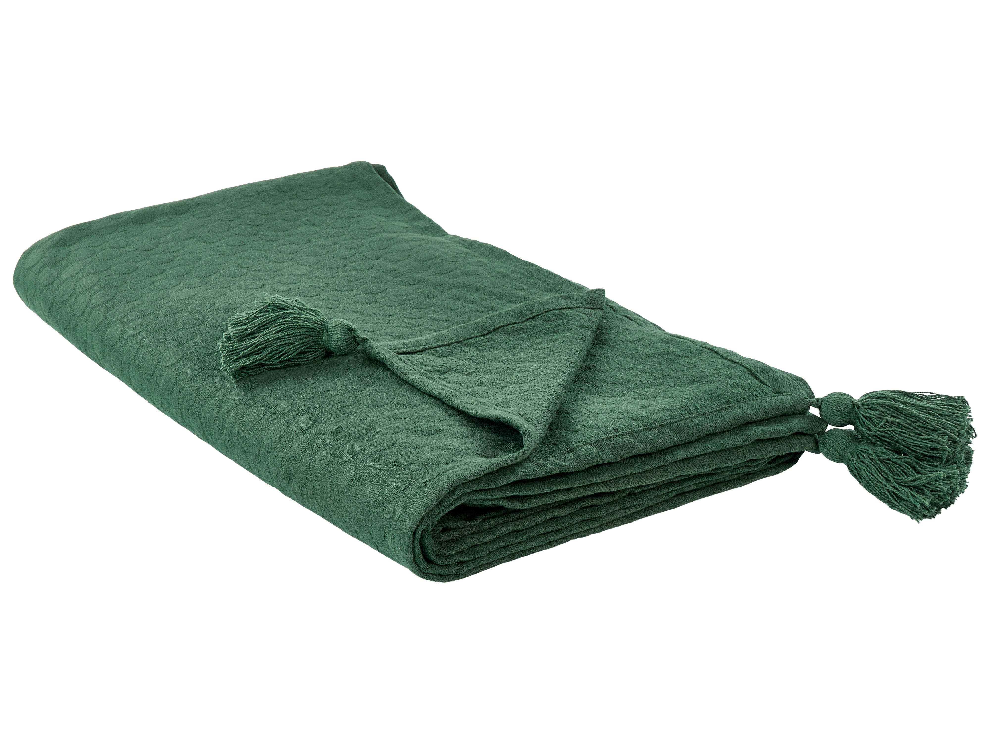 Bedspread LINDULA Cotton 200 x 220 cm Green